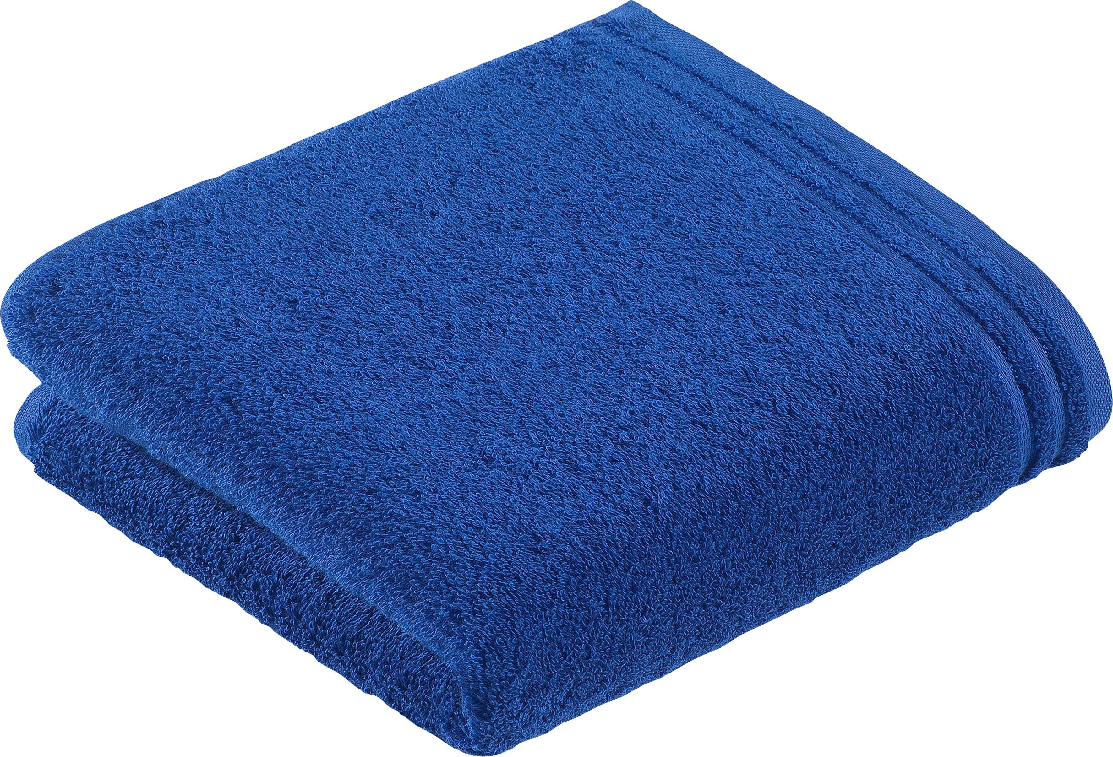 Vossen Badetuch Calypso Feeling, Walkfrottee (1-St), mit schmaler Bordüre, aus 100% hochwerter Baumwolle, Vegan, einfarbig reflex blue