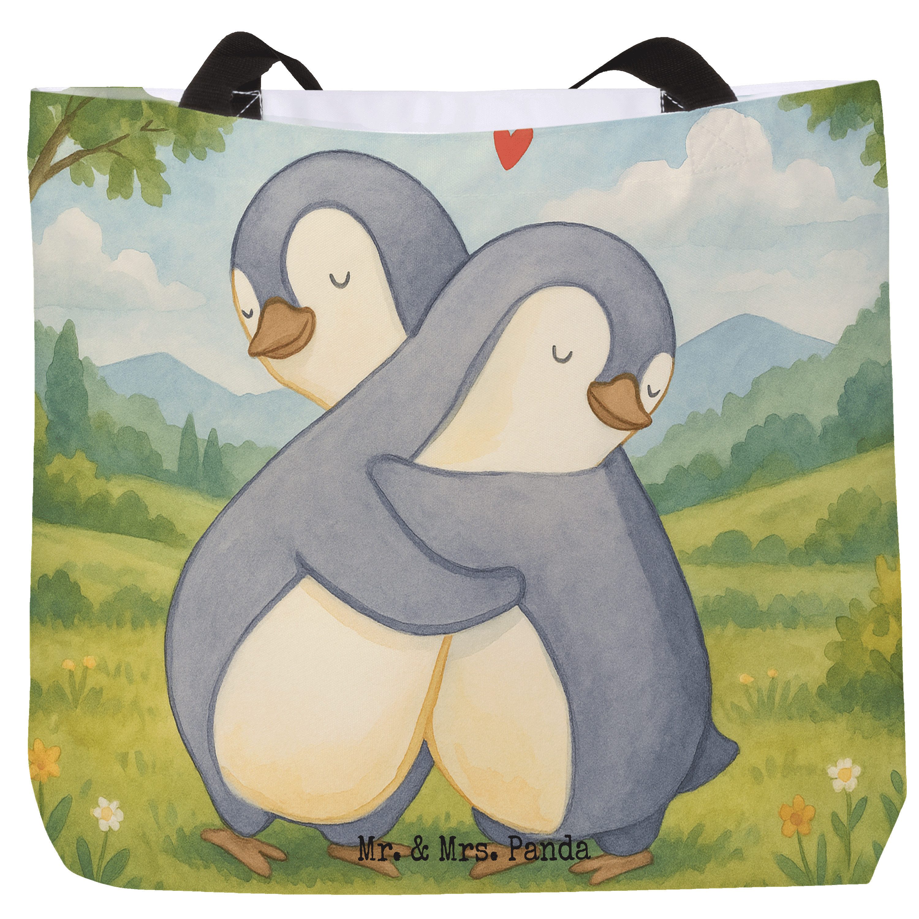 Shopper Pinguine Kuscheln Design, Tote Bag, Weiß, Hochzeitstag, Bag, Freundin