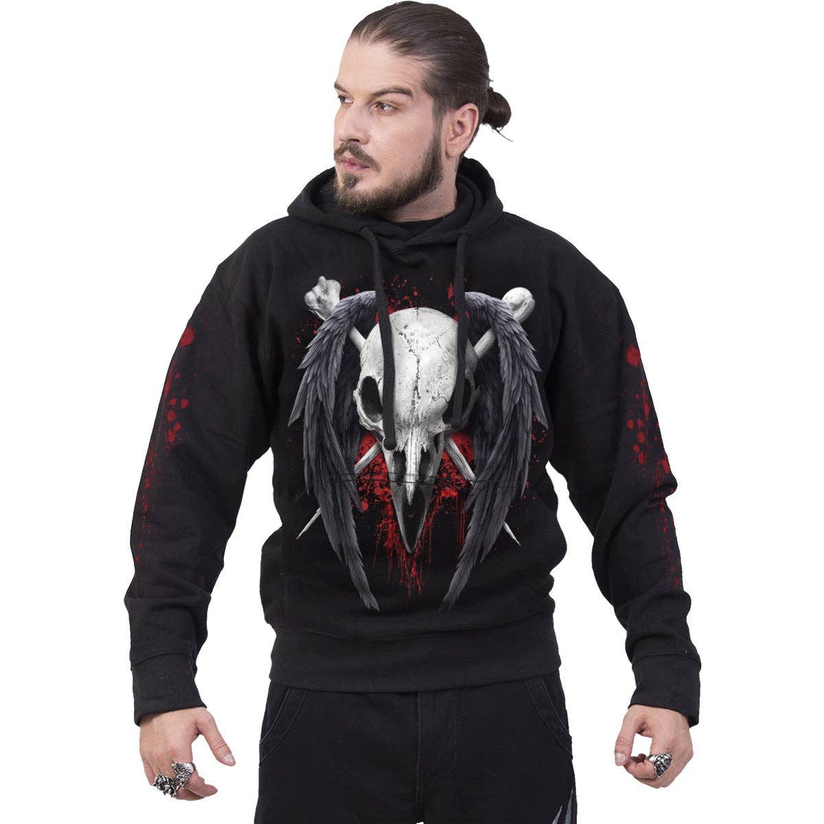 Spiral Kapuzenpullover Gothic mystischer Hoodie "Dead Raven" von Spiral