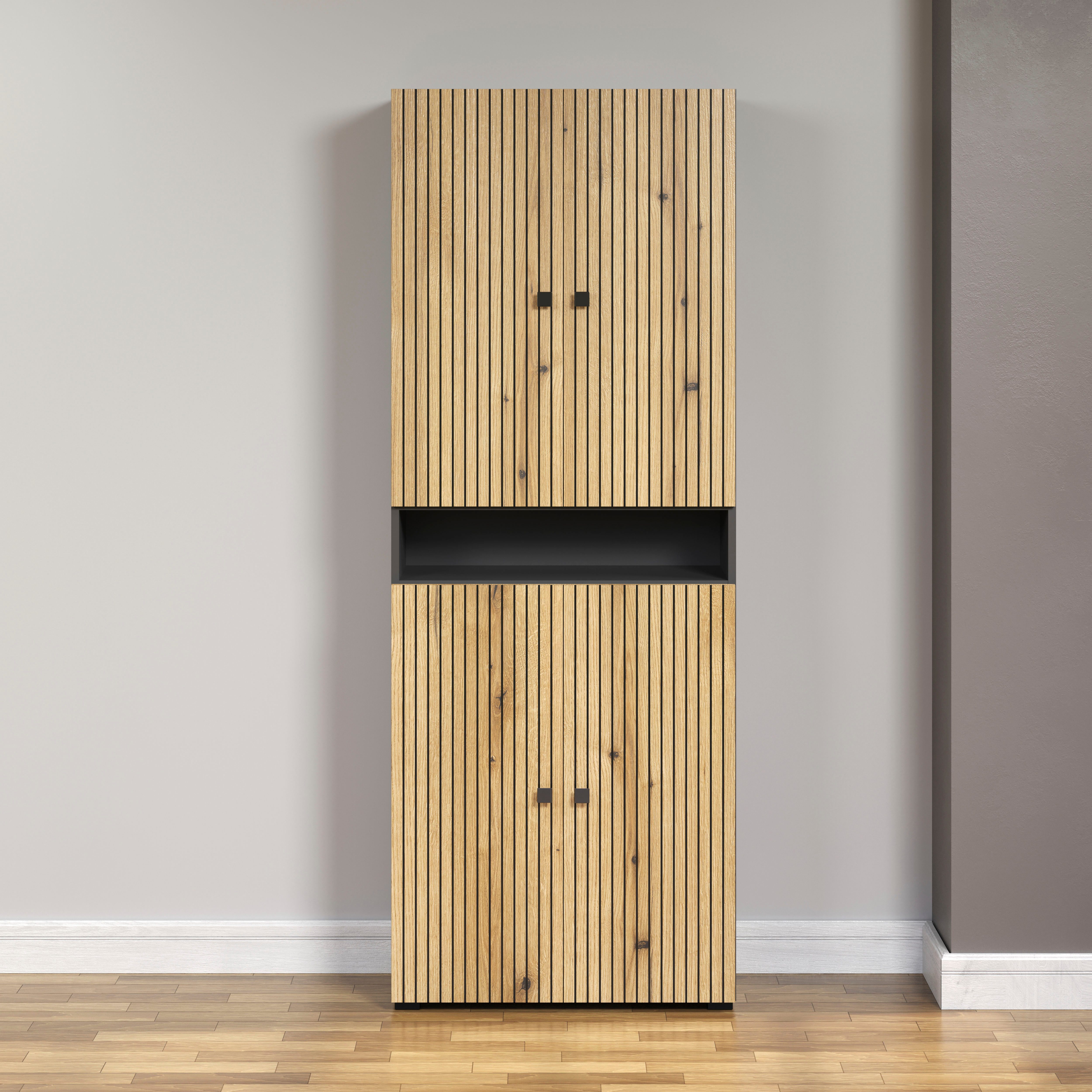 welltime Hochschrank Amrum Badezimmerschrank mit und ohne Schublade - (B/T/H) 40-70/31/186 cm
