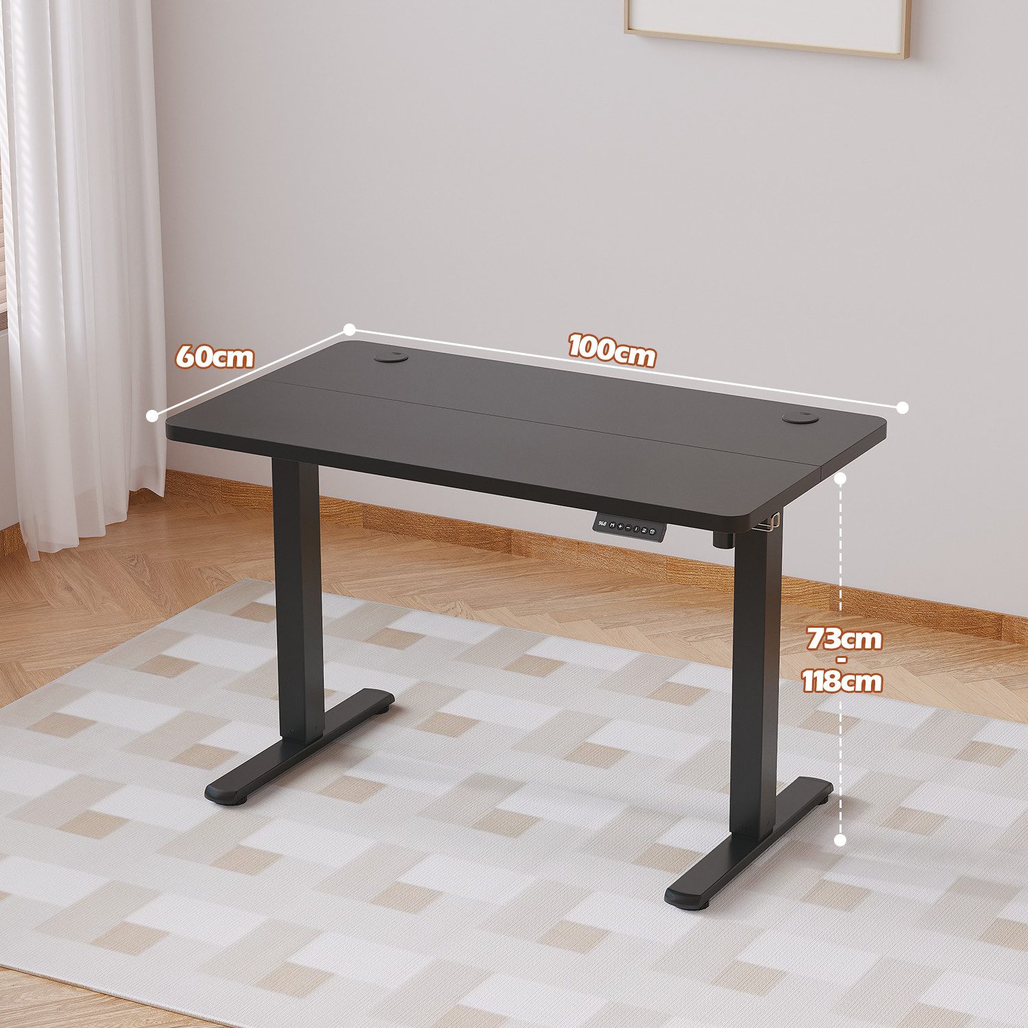 HOMALL Schreibtisch Schreibtisch Höhenverstellbarer mit Gedächtnis und Sitzerinnerung (2-lagige Hohenverstellung mit sitzender Erinnerungsfunktion und USB-Ladeanschluss)
