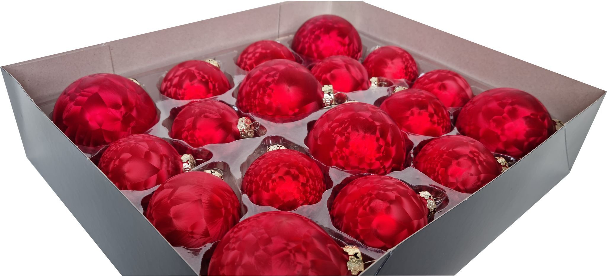 JACK Christbaumschmuck Glas Eislack Weihnachtsbaumkugeln 18 tlg. Set, einzigartige Unikate, Handarbeit, Made in Germany, inkl. Haken