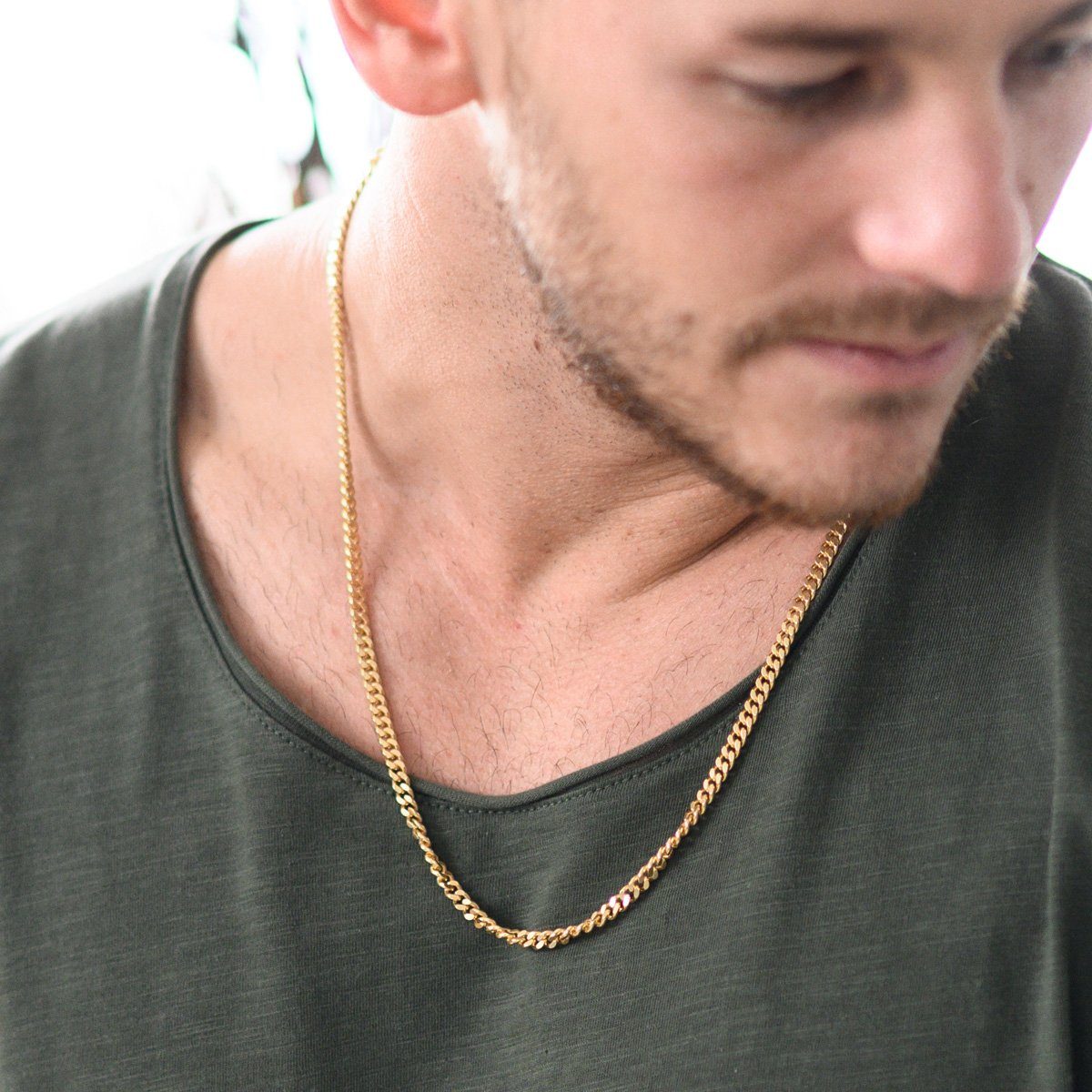 Materia Goldkette Herren breit 4mm Panzerkette günstig online kaufen