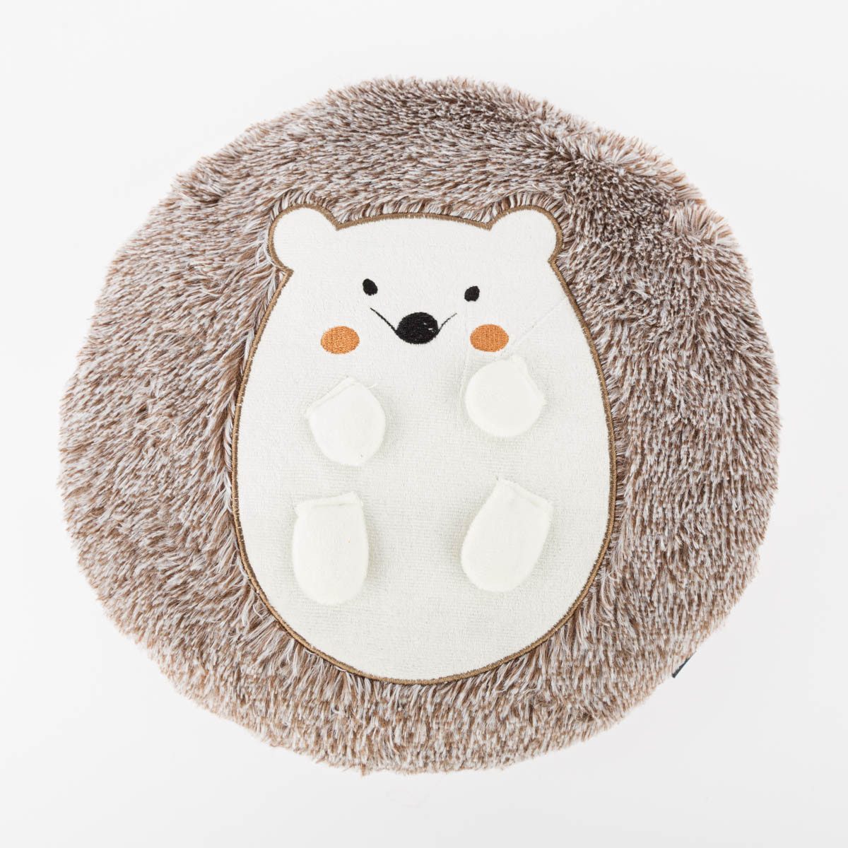 SCHÖNER LEBEN. Fellkissen Kinderkissen Igel Plüsch braun beige 30x30cm günstig online kaufen