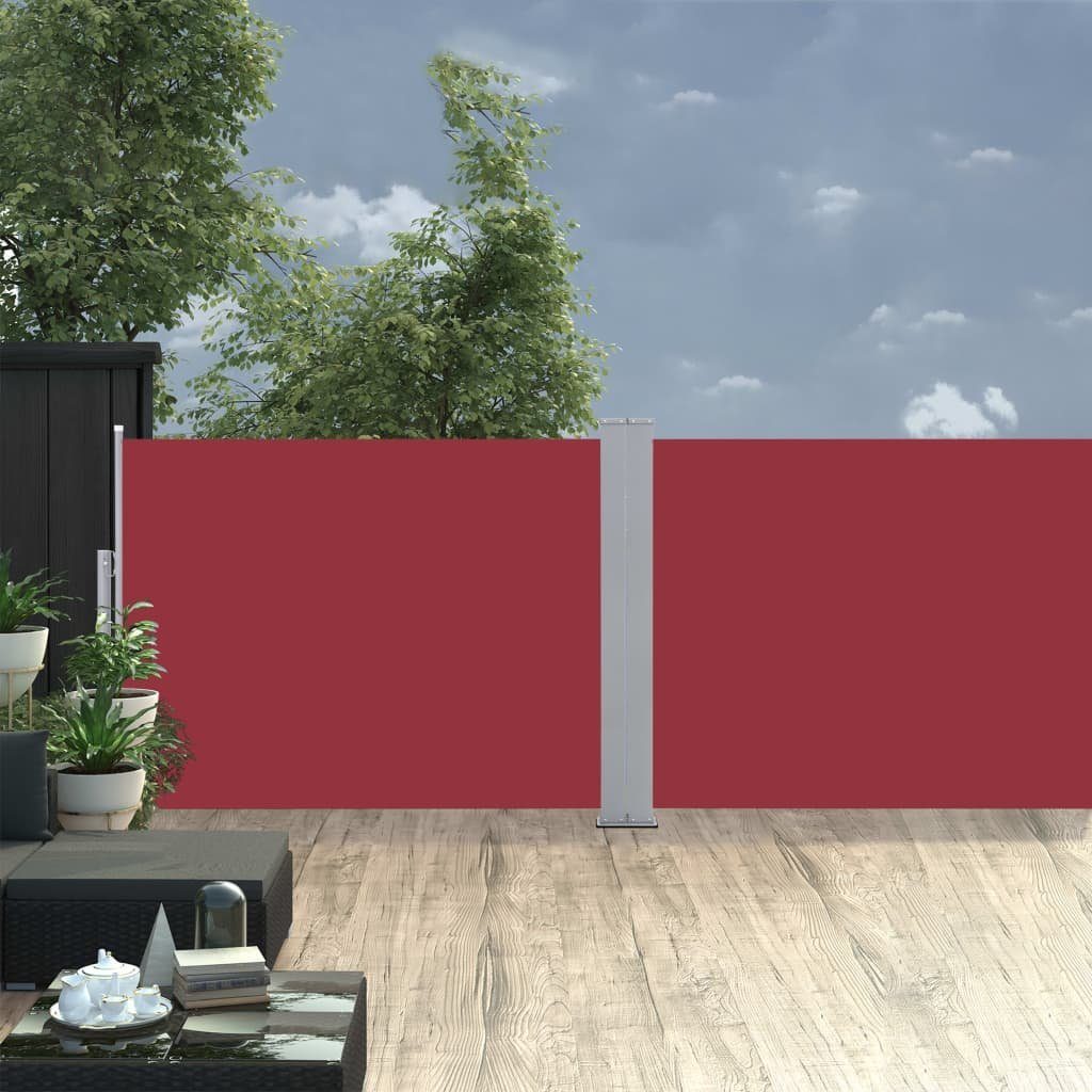 vidaXL Seitenmarkise Ausziehbar Rot 120x1000cm Sichtschutz Windschutz Terrasse 