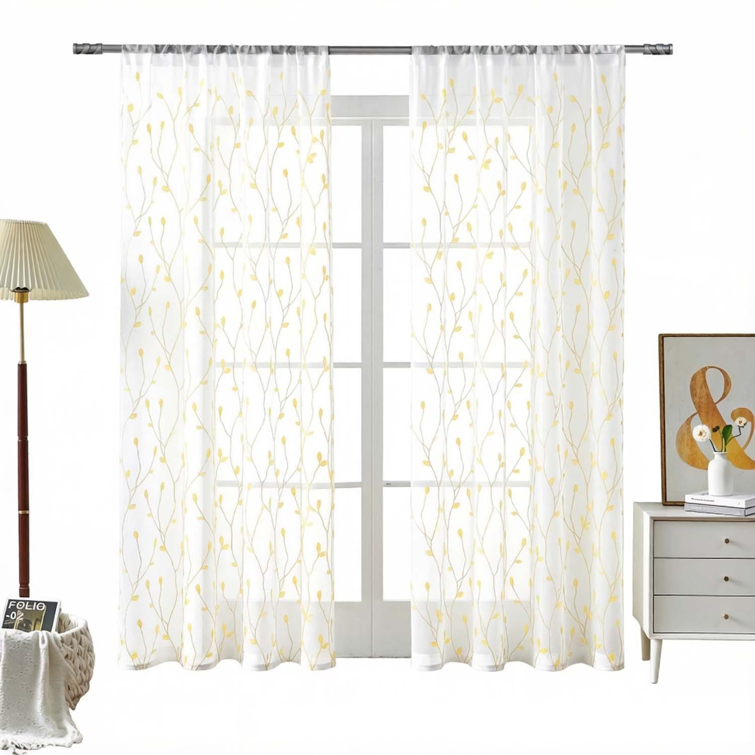 Agger Gardine Vorhang Transparent, Blumenmuster, für Schlafzimmer Heimdekoration