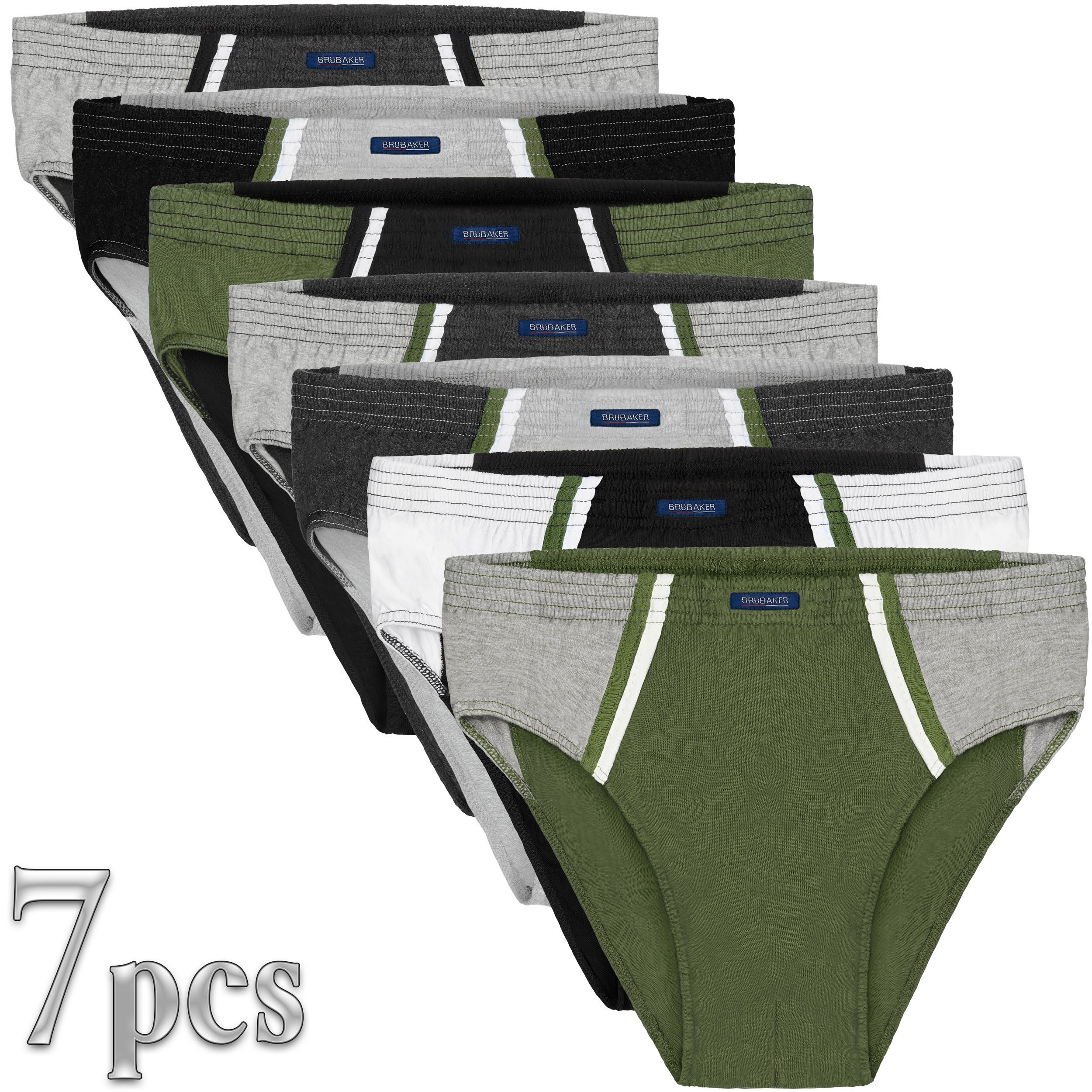 BRUBAKER Slip 7er Pack Herren Sportslips - Farbige Slips aus Baumwolle (Set aus 7, 7-St., für den Alltag und Sport) Retro Unterhosen ohne Eingriff - Männer Unte – Bild 5 von 5