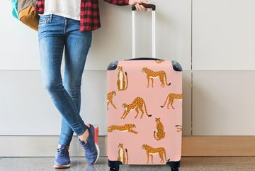 MuchoWow Handgepäckkoffer Gepard - Muster - Katze, 4 Rollen, Reisetasche mit rollen, Handgepäck für Ferien, Trolley, Reisekoffer