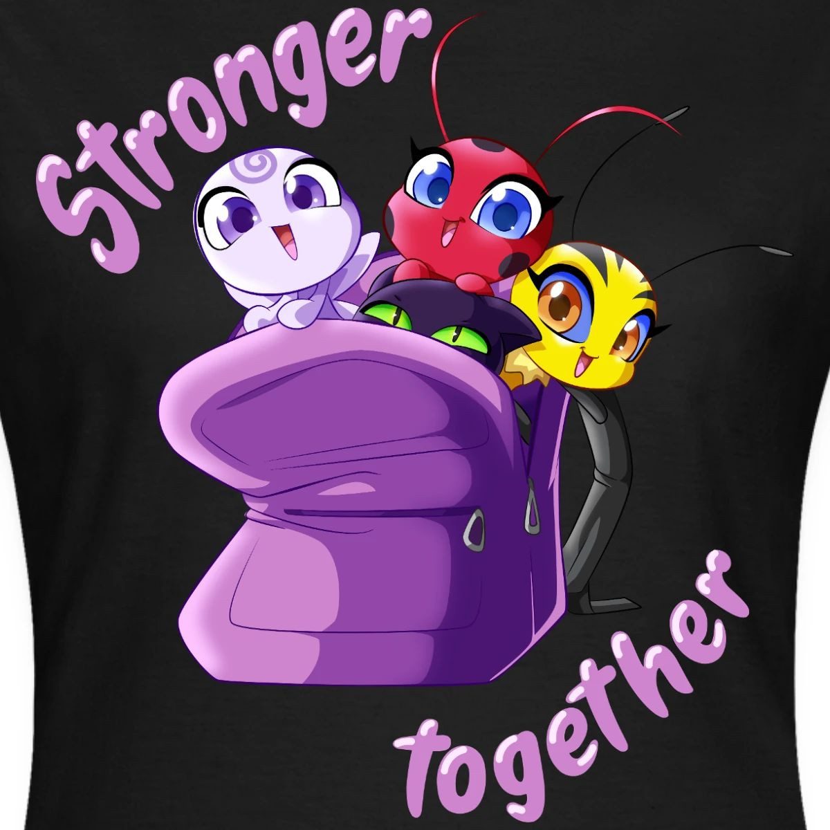 Spreadshirt T-Shirt Miraculous Stronger Together Frauen T-Shirt (1-tlg) Slim Fit, fällt klein aus