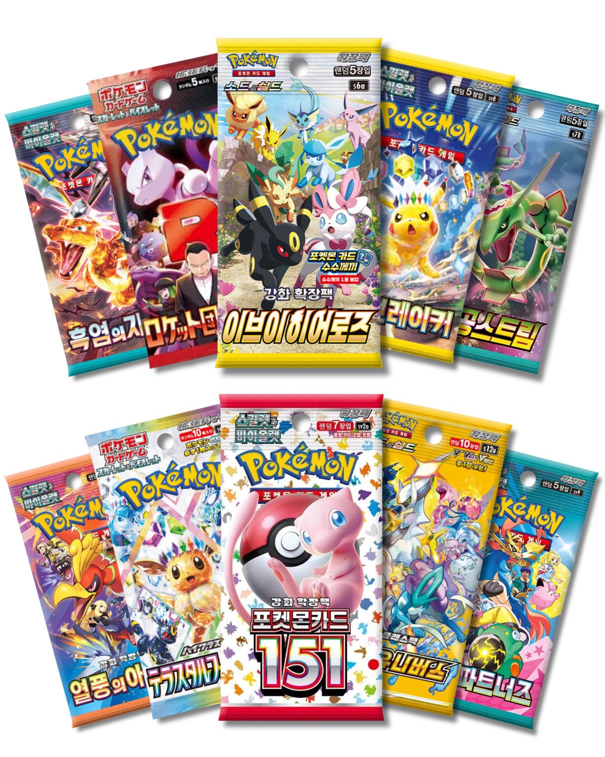 The Pokémon Company Sammelkarte Pokemon Booster Karten koreanisch Auswahl z.B Eevee Heroes oder 151, VSTAR Universe Terastal Festival Team Rocket & Blue Sky Stream 2021-24