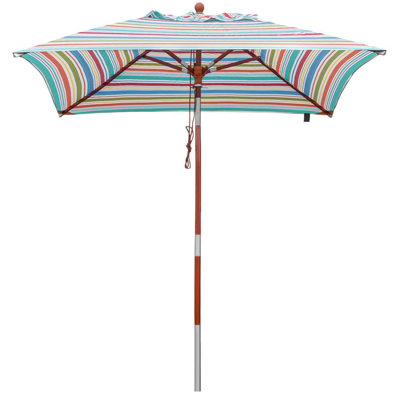 anndora-sonnenschirm Sonnenschirm 2 x 2 Meter 7 farbig gestreift, LxB: 200x200 cm, witterungsbeständiger Olefin Stoff - hohe Farbbeständigkeit