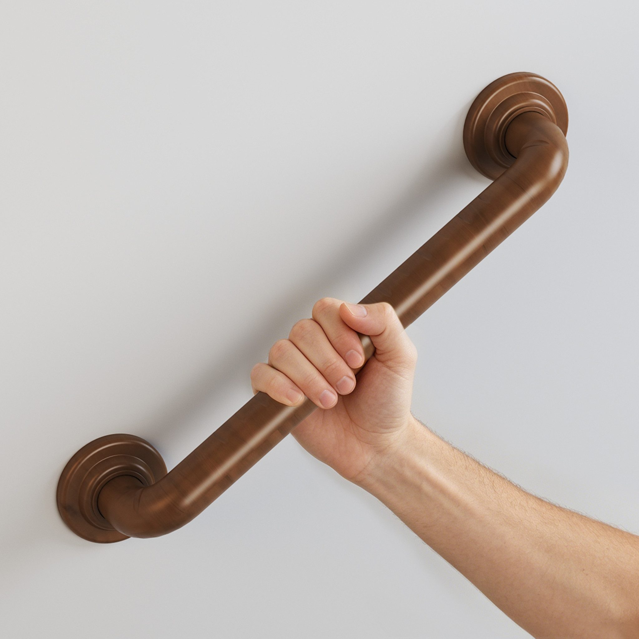 Boromal Haltegriff Edelstahl Rutschfest für Bad Badewanne Dusche Sicherheitsgriffe 38cm, belastbar bis 100 kg, für Senioren und Kinder, Wandbohrungen
