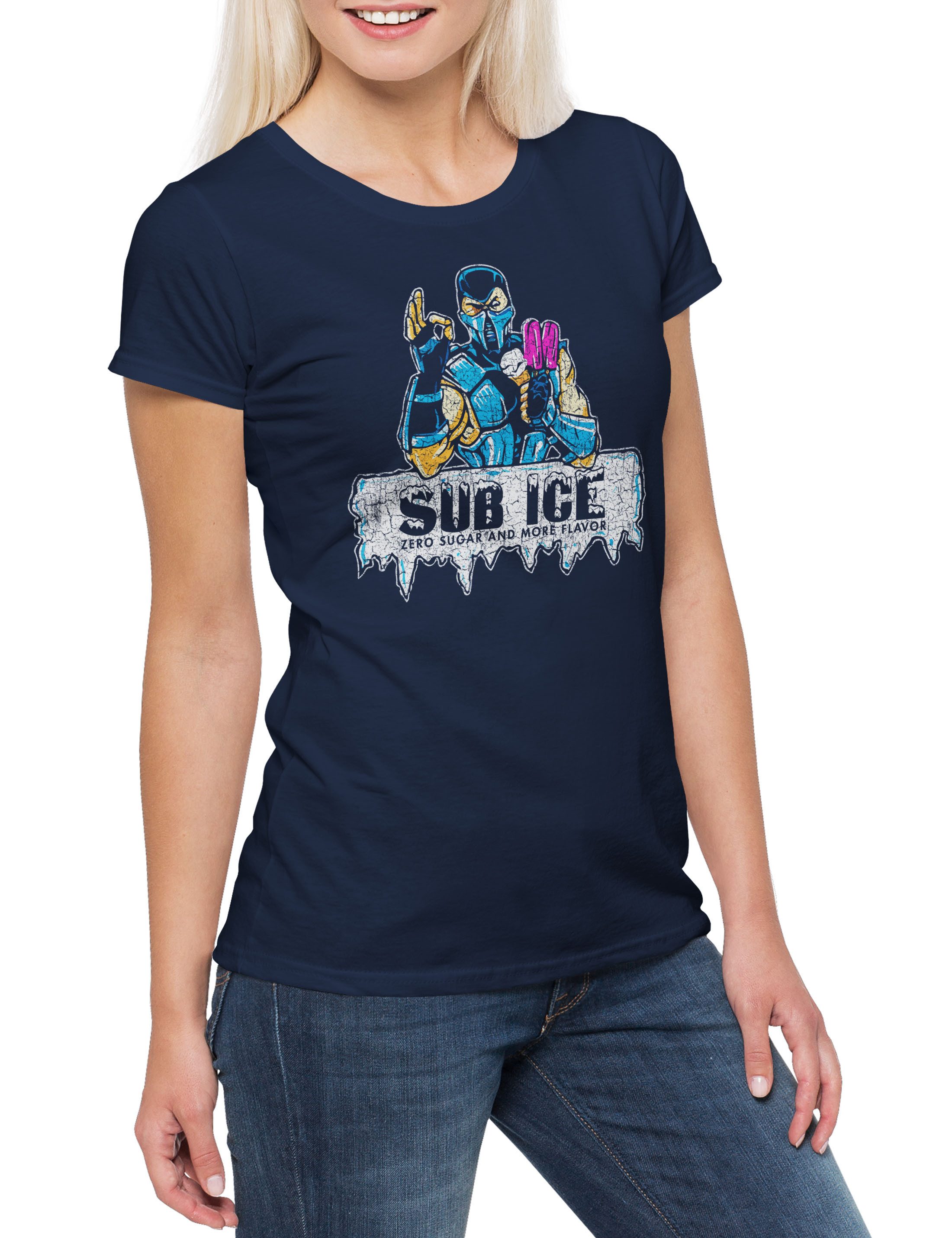 Urban Backwoods Print-Shirt Sub Ice Damen T-Shirt Mortal Sub-Zero Criminals Eis Kombat Eisdiele (1-tlg) Goro Kung Fu Martial