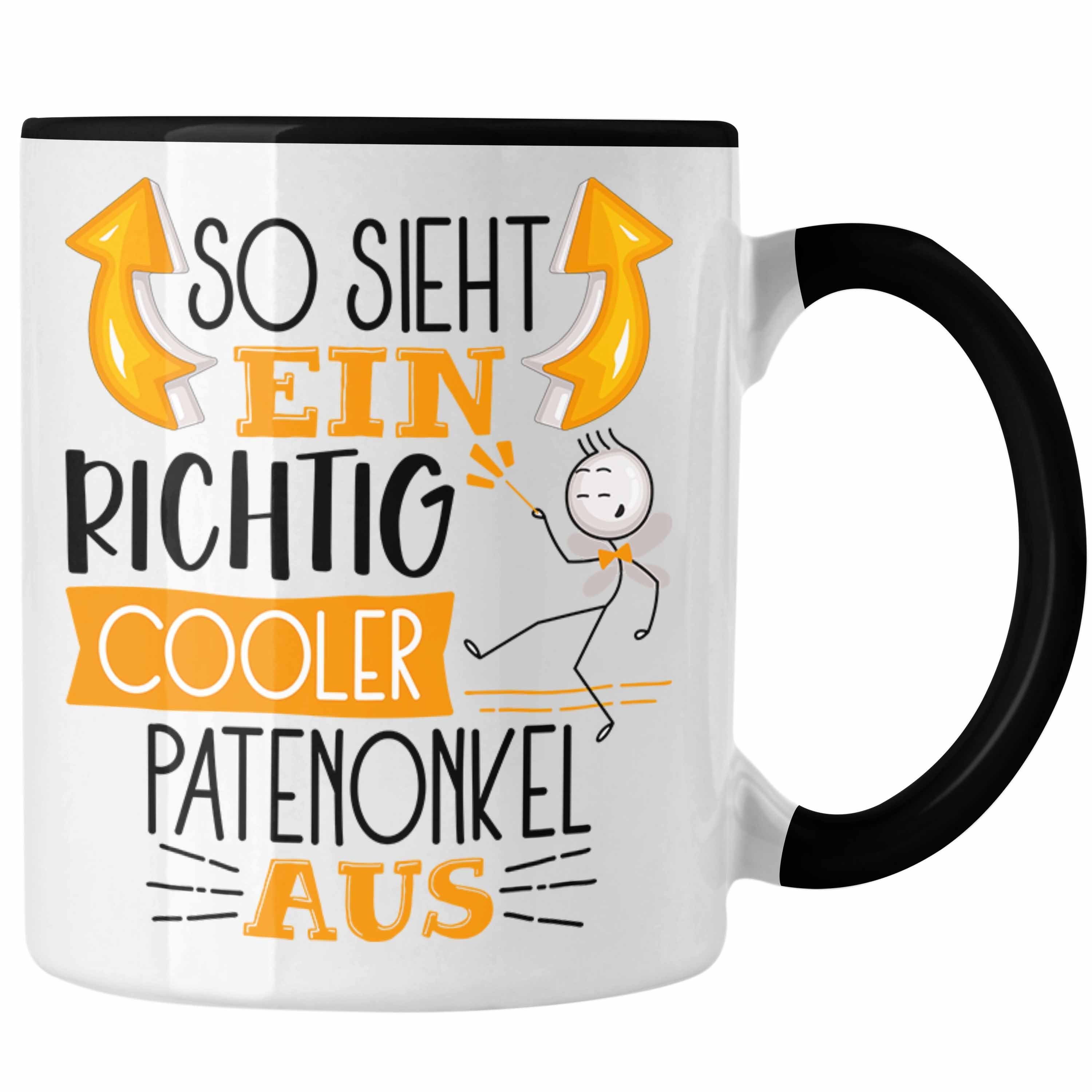 Trendation Tasse Patenonkel Tasse Geschenk So Sieht Ein RIchtig Cooler Patenonkel Aus Schwarz