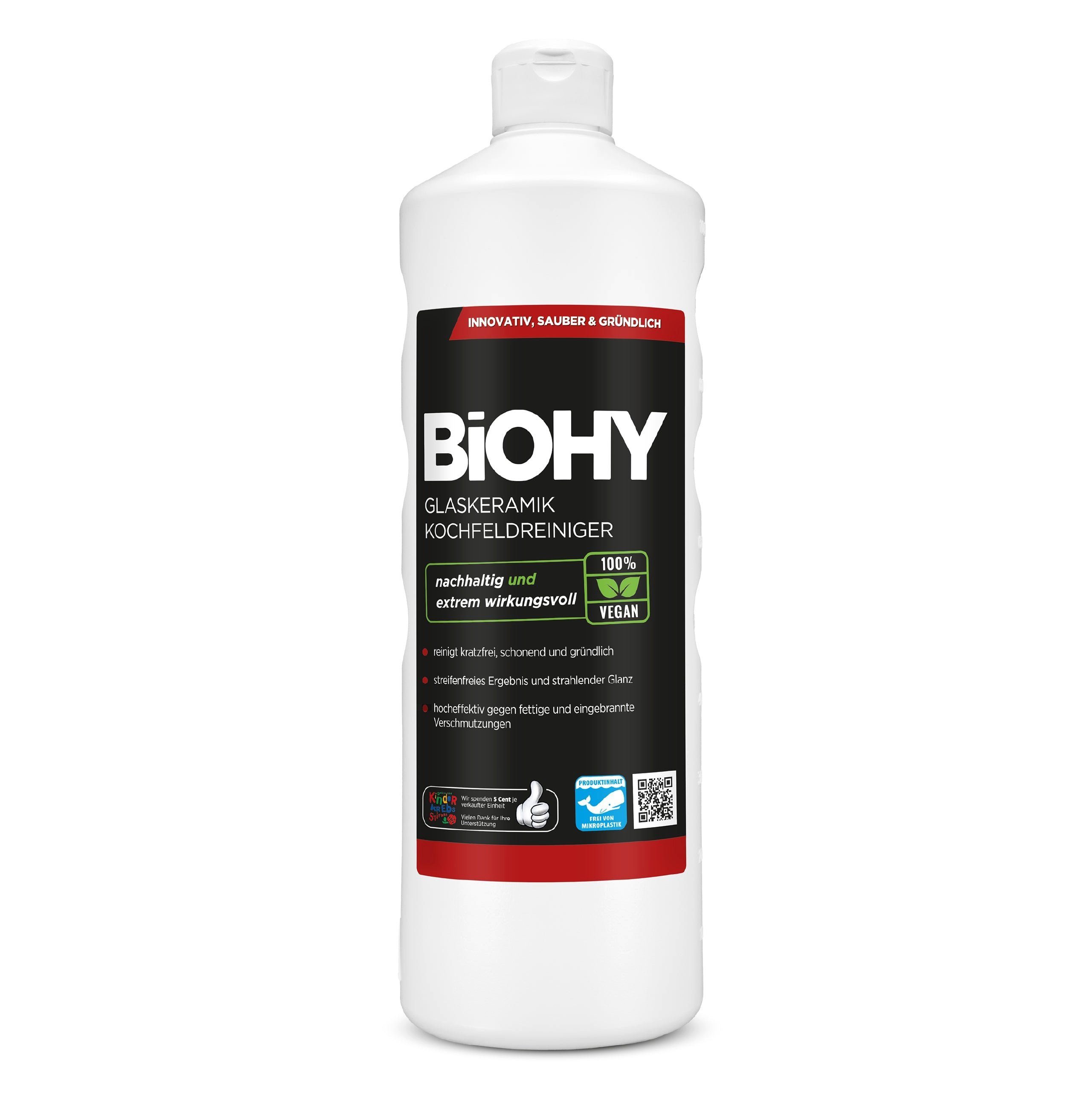 BiOHY Glaskeramik Kochfeldreiniger 2er Pack (2 x 1 Liter Flasche) Glasreiniger (2-St)