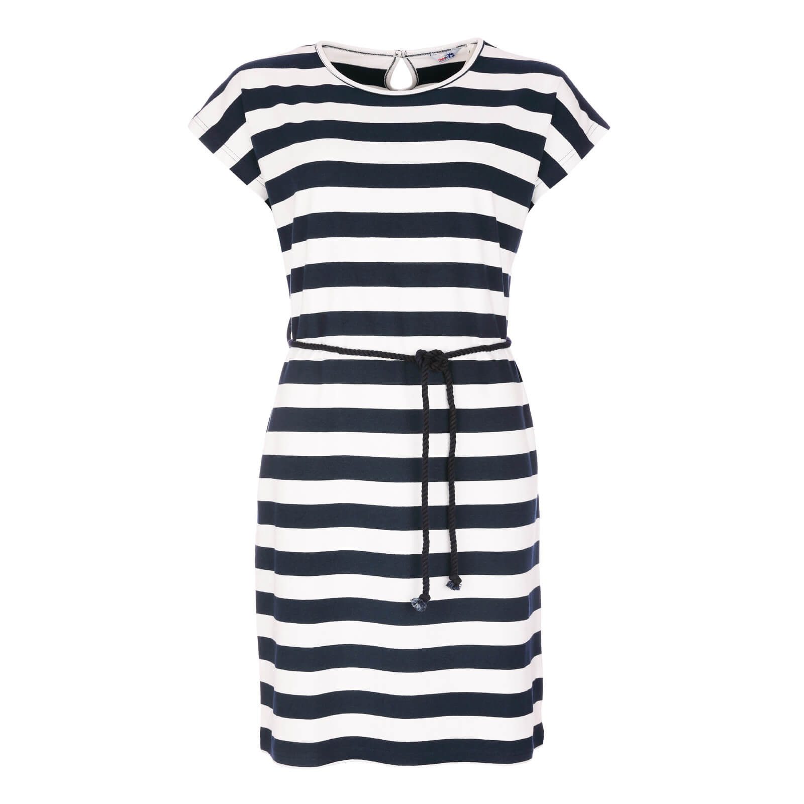 modAS Shirtkleid Damen Kurzarm-Kleid mit Blockstreifen günstig online kaufen