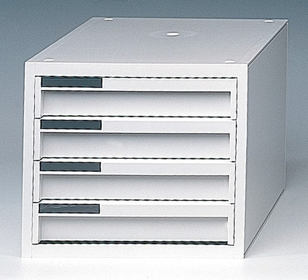 Organizer Schubladenbox styrokay 4 Schübe 45mm Front geschlossen weiß