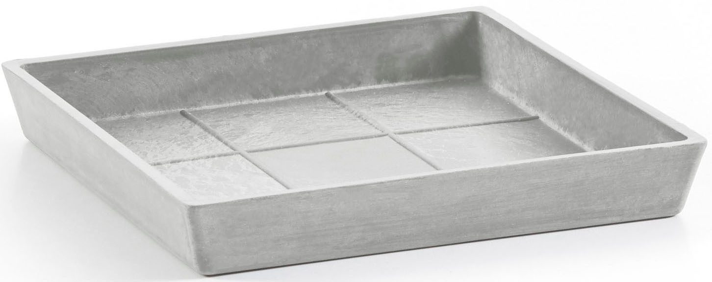 ECOPOTS Topfuntersetzer Quadratisch 25 Weißgrau, Zubehör für Ecopots Pflanzgefäße, für innen und außen: frostsicher, bruchsicher und lichtbeständig