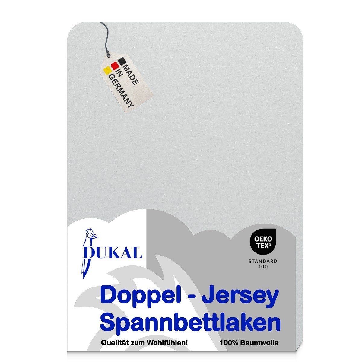 DUKAL Spannbettlaken für Topper, max. Matratzenhöhe 10 cm, 100% Baumwolle, Doppel-Jersey, Gummizug: rundum, (1 Stück), 90x200 - 100x200 cm, aus hochwertigem Doppel-Jersey, Made in Germany