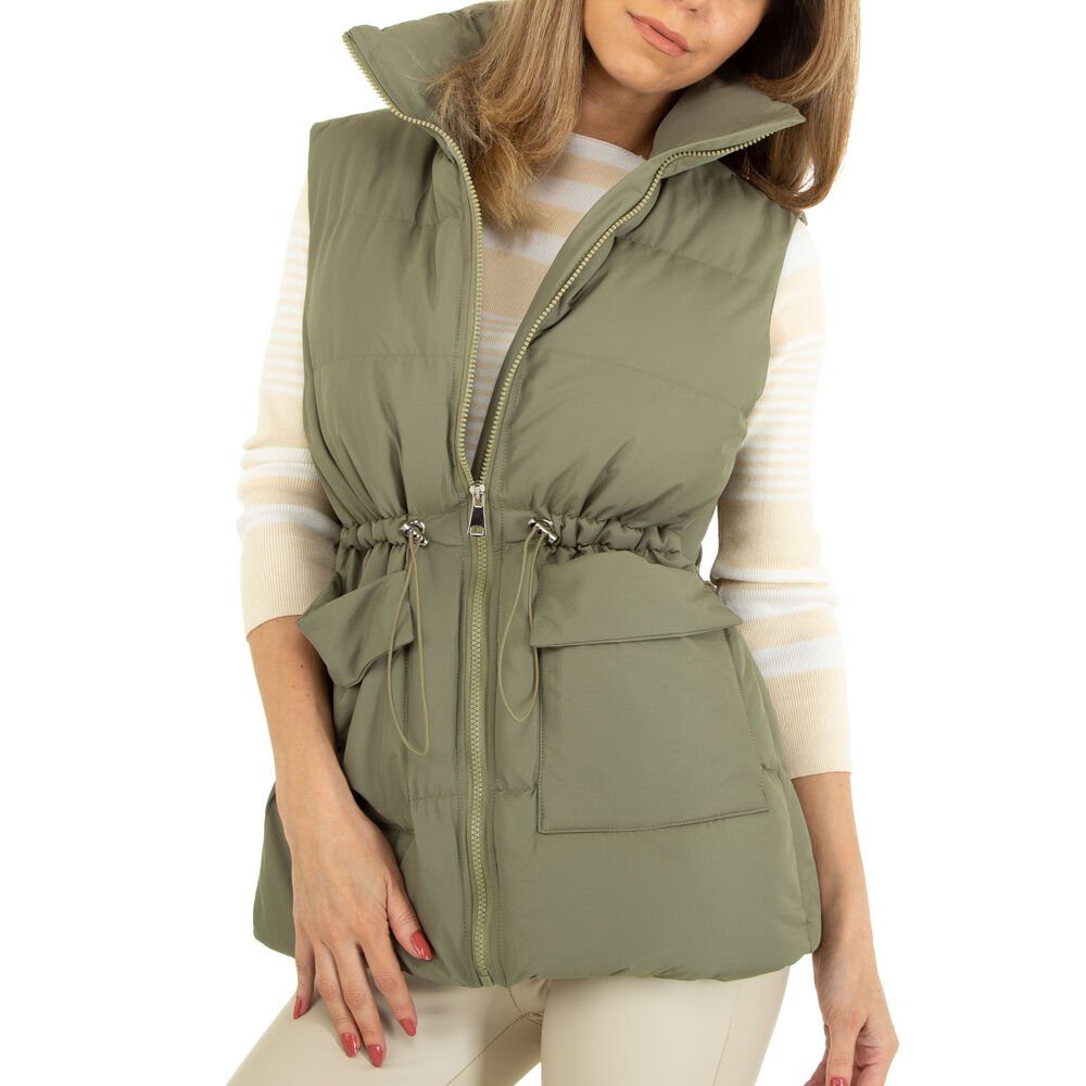 Damen Jacken Ital-Design Winterjacke Damen Freizeit Gefüttert Jacke in Khaki