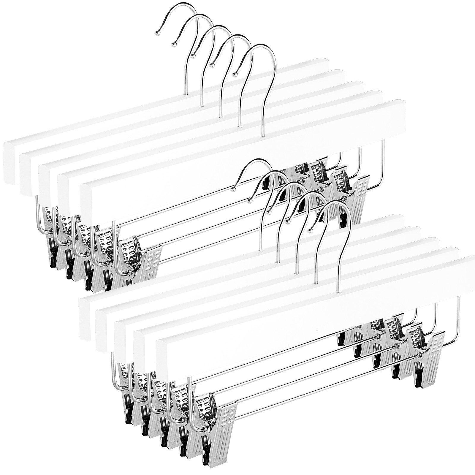 Homewit Kleiderbügel 10/20 Stück, Silberne Metall-Hosenbügel, günstig online kaufen