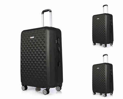 Hoffmanns Kofferset "Diamond" ABS Hartschalenkofferset Trolley Koffer 360 Grad Rollensystem Hartschale Reisekoffer mit 4 Rollen, (3 tlg)