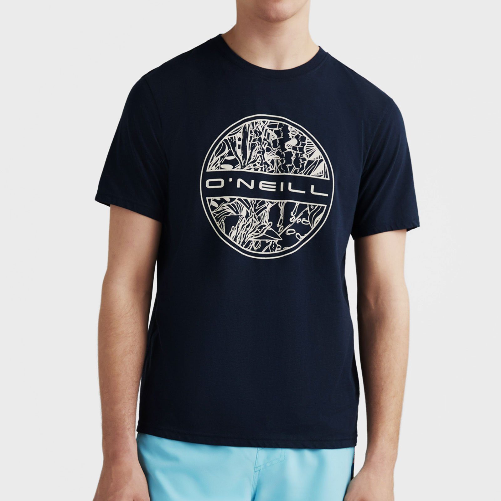 und O'Neill space Meeresflora-Print T-Shirt Logo outer Seareef 15039 mit kreisförmigem
