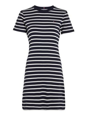 Tommy Hilfiger Shirtkleid NEW CODY STR SLIM KNEE DRS SS mit allover Streifendessin, Logo-Flag