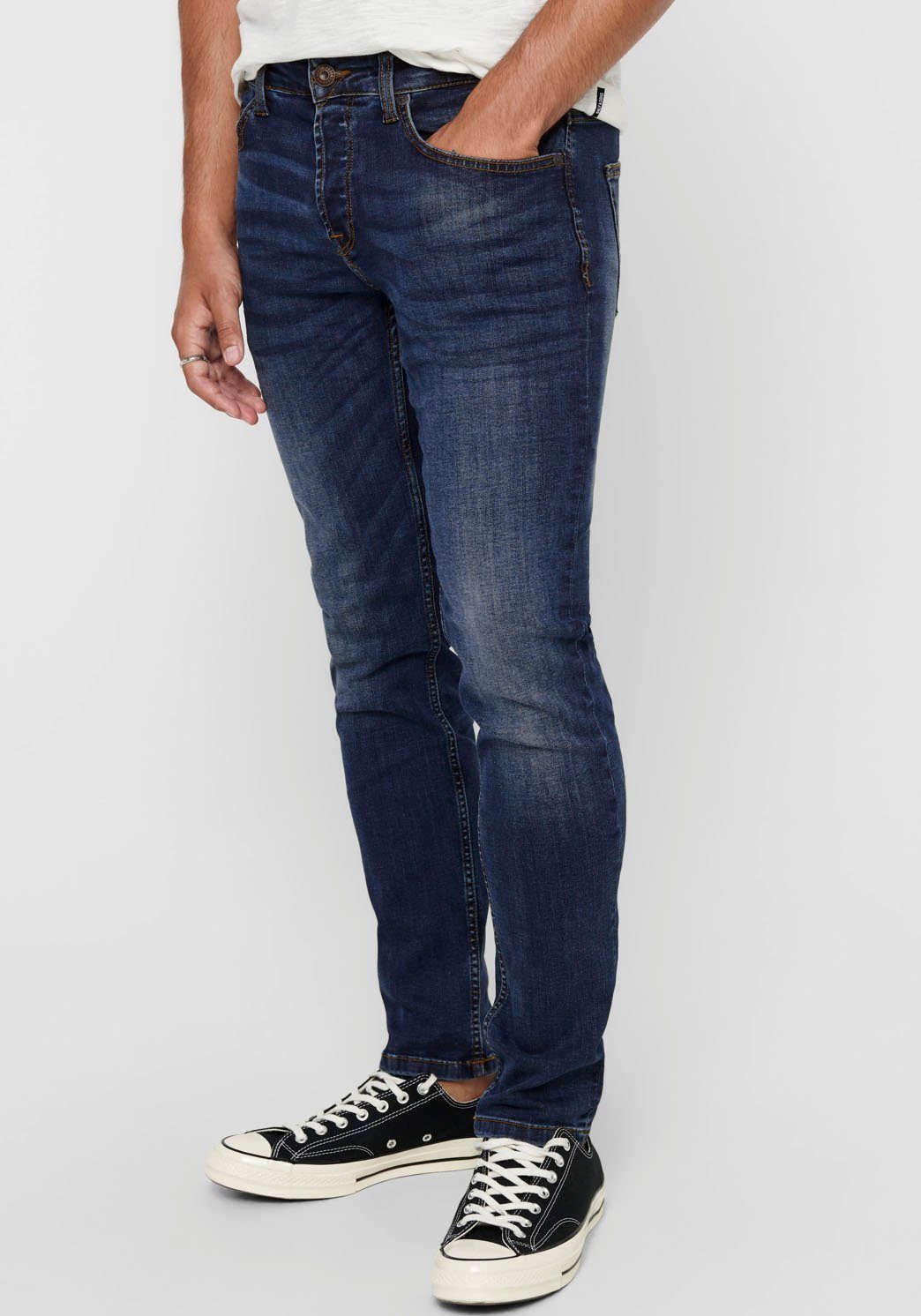 ONLY & SONS Slim-fit-Jeans ONSWEFT REG. D. GREY 6458 JEANS VD Dark Blue Denim