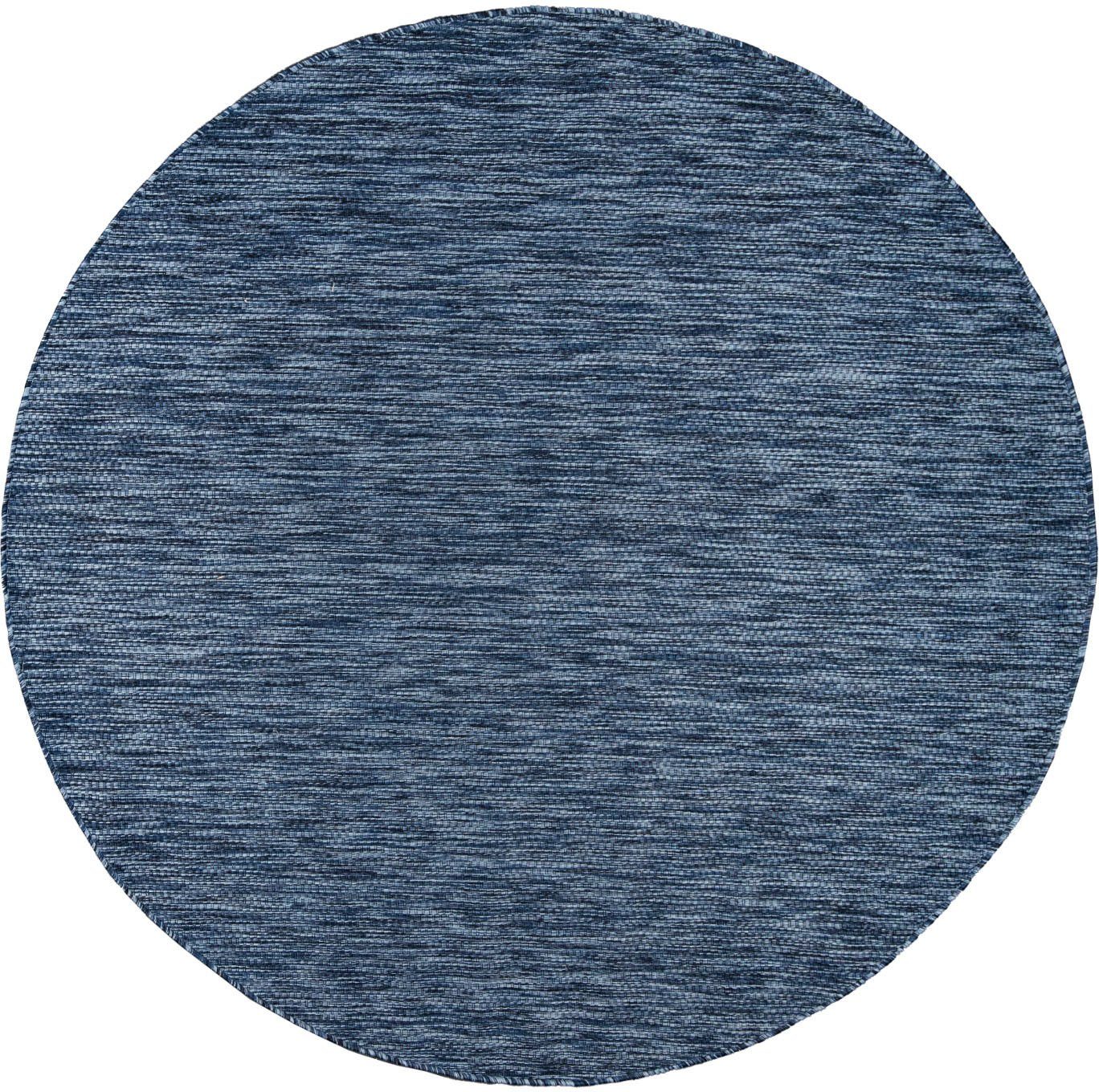 Teppich Venedig, geeignet mm, Outdoor affaire, Home meliert, Höhe: Flachgewebe, Sisal-Optik, 5 blau UV-beständig, rund