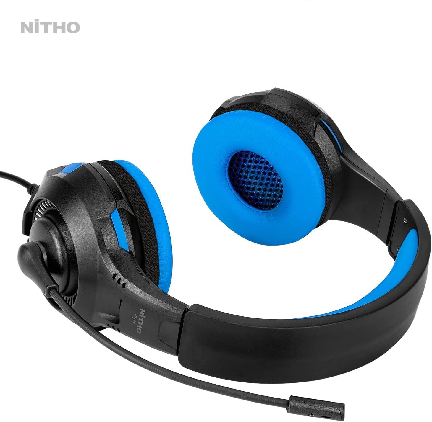 NITHO Gaming-Headset (Gaming Headset mit Hochklappbares Mikrofon, USB-Headset, Gaming headset kopfhörer mit hochklappbares mikrofon rgb lichteffekt)