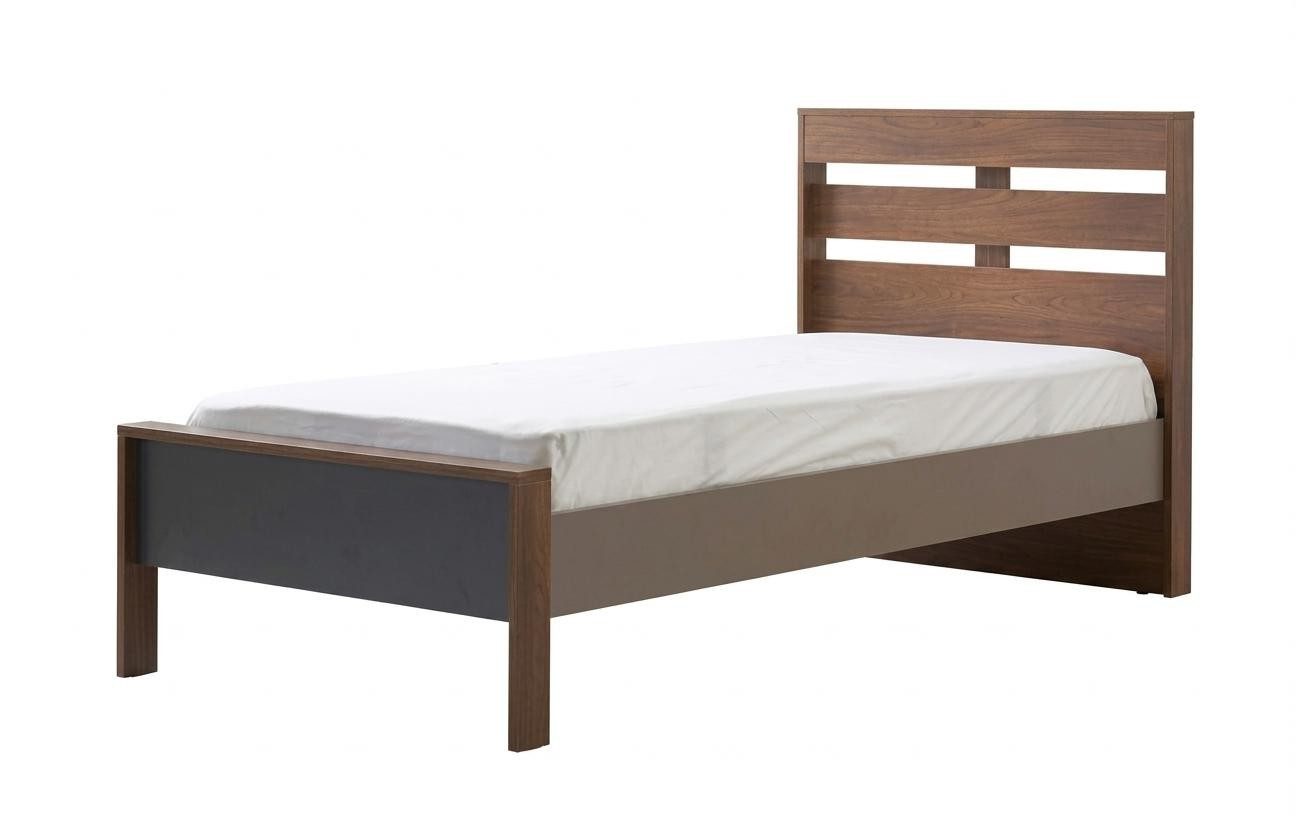 Xlmoebel Holzbett Braunes Holzbett stilvolles Bett Jugendzimmer Bett für Jugendliche