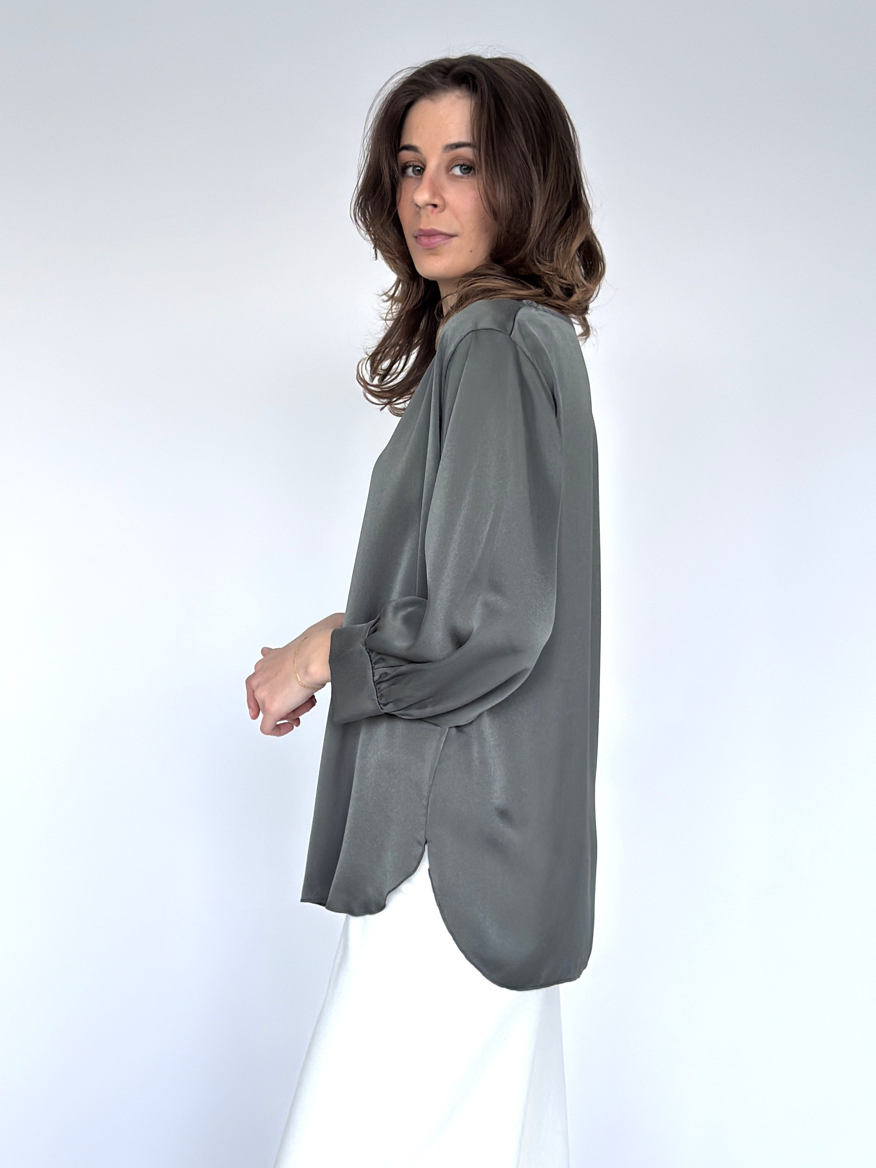 Zuckerwatte Satinbluse SILK TOUCH mit Rundhals günstig online kaufen
