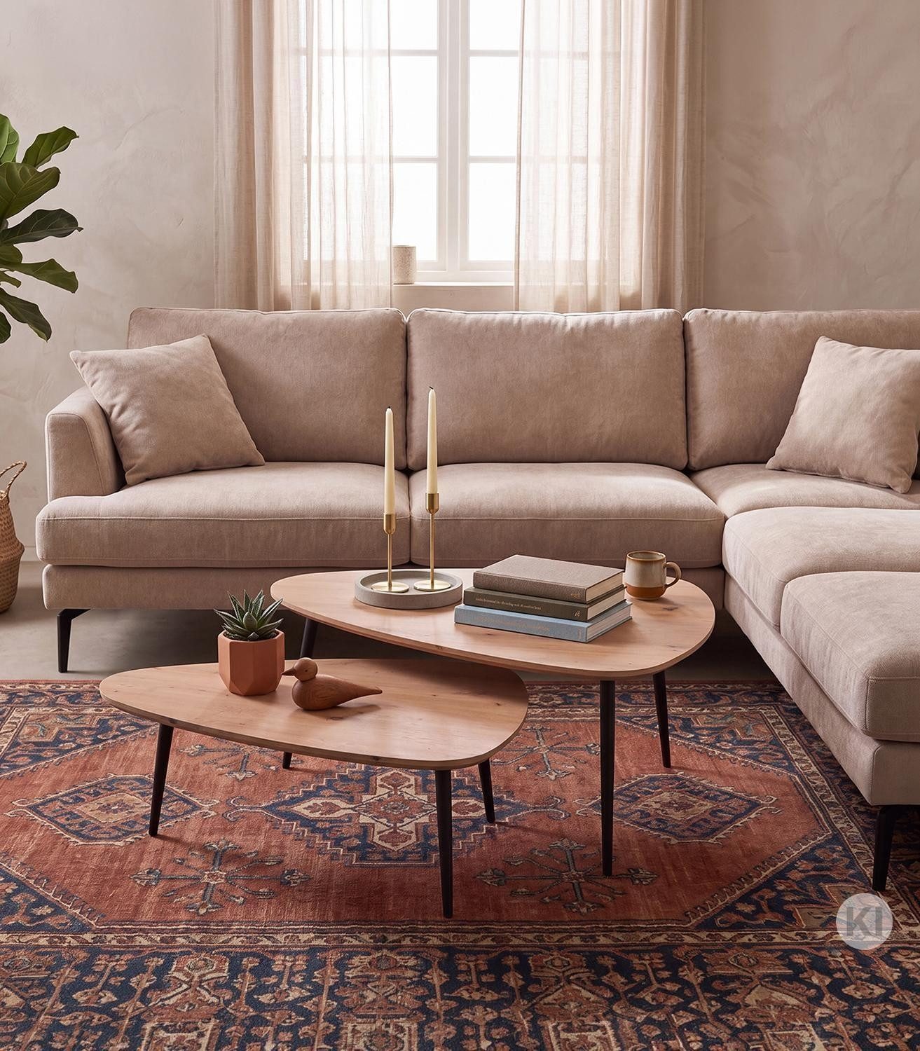 M2 Kollektion Couchtisch LUKA, 2-teilig, Artisan Eiche Dekor