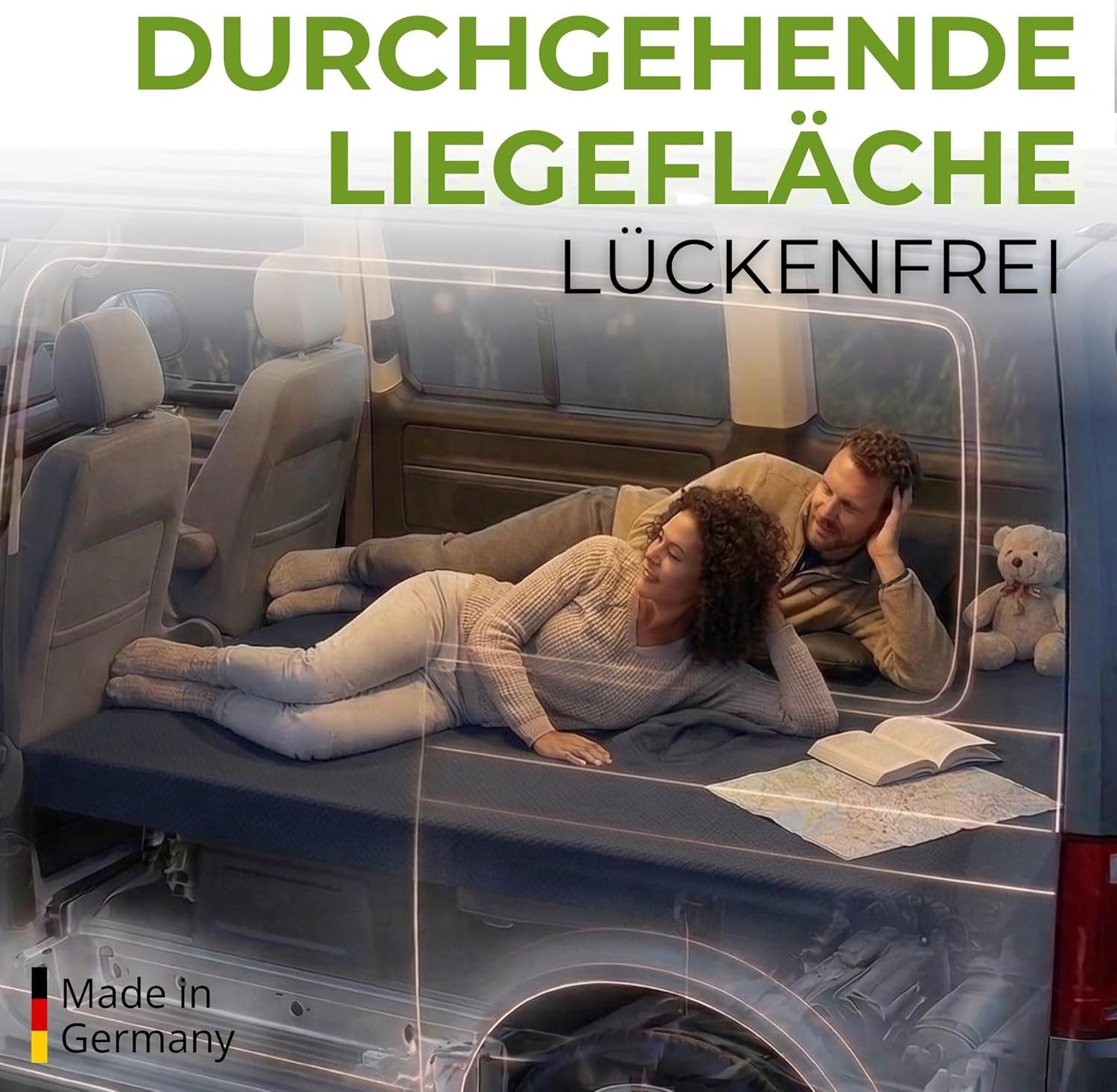 Klappmatratze T5-Matratze, T6, T6.1, Multivan, VW Bus Matratze, shogazi ®, 12 cm hoch, (3-tlg), 12 cm orthopädischer Kaltschaum, OEKO TEX® STANDARD 100