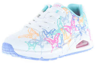 Skechers 310541L/WMLT Uno Gen1-Butterfly Zooms White/Multi Sneaker atmungsaktiv durch Perforierung, sichtbare Luftkissendämpfung