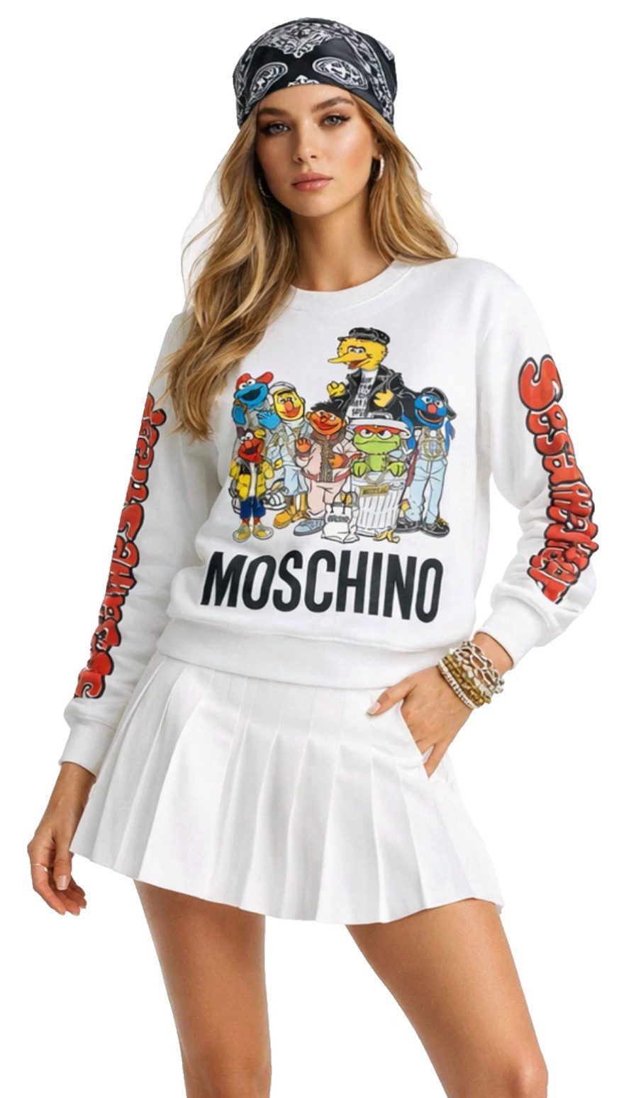 Moschino Sweatshirt X SESAME STREET Muppets Edition Besticht durch einen auffälligen Grafikdruck