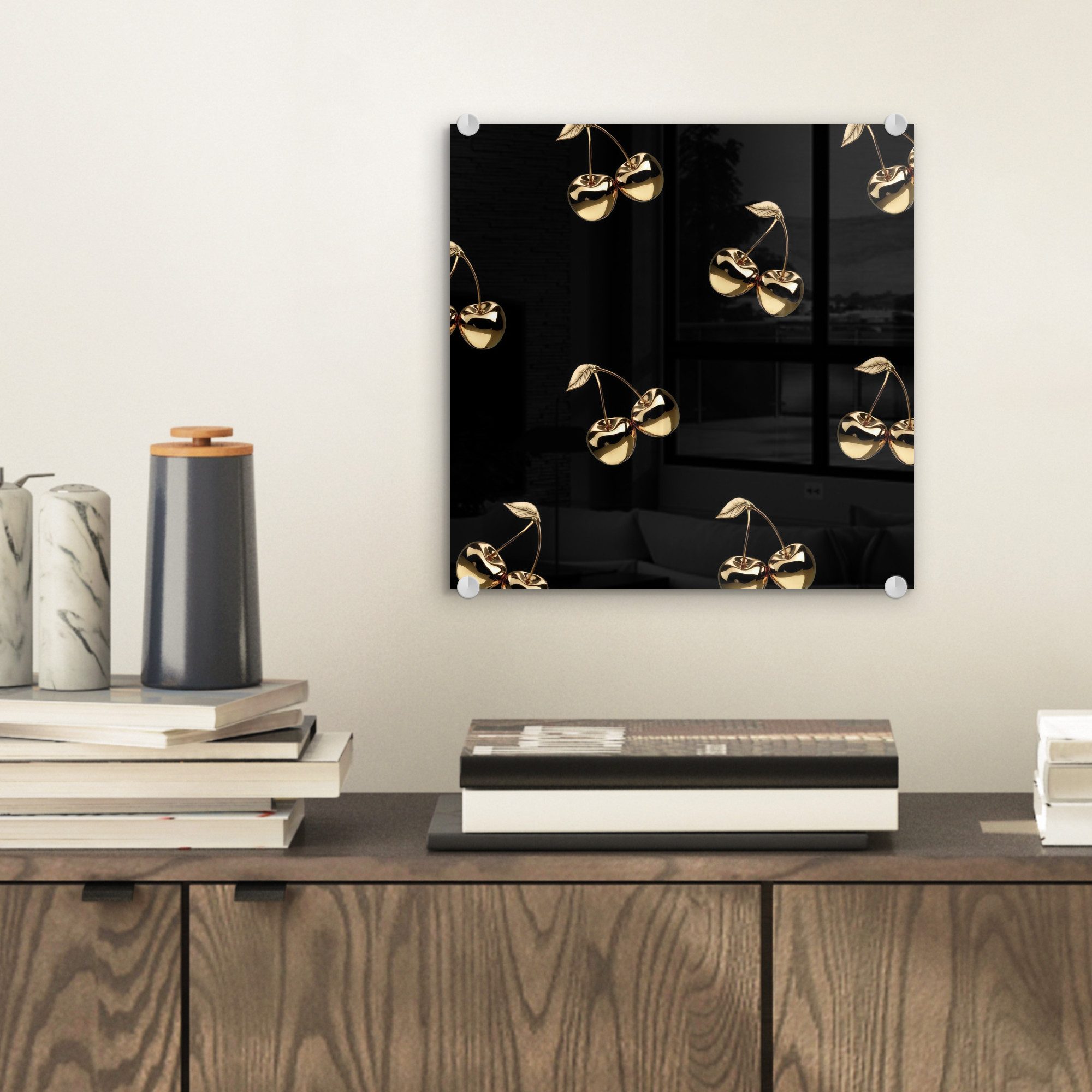 MuchoWow Acrylglasbild Muster - Kirsche - günstig online kaufen