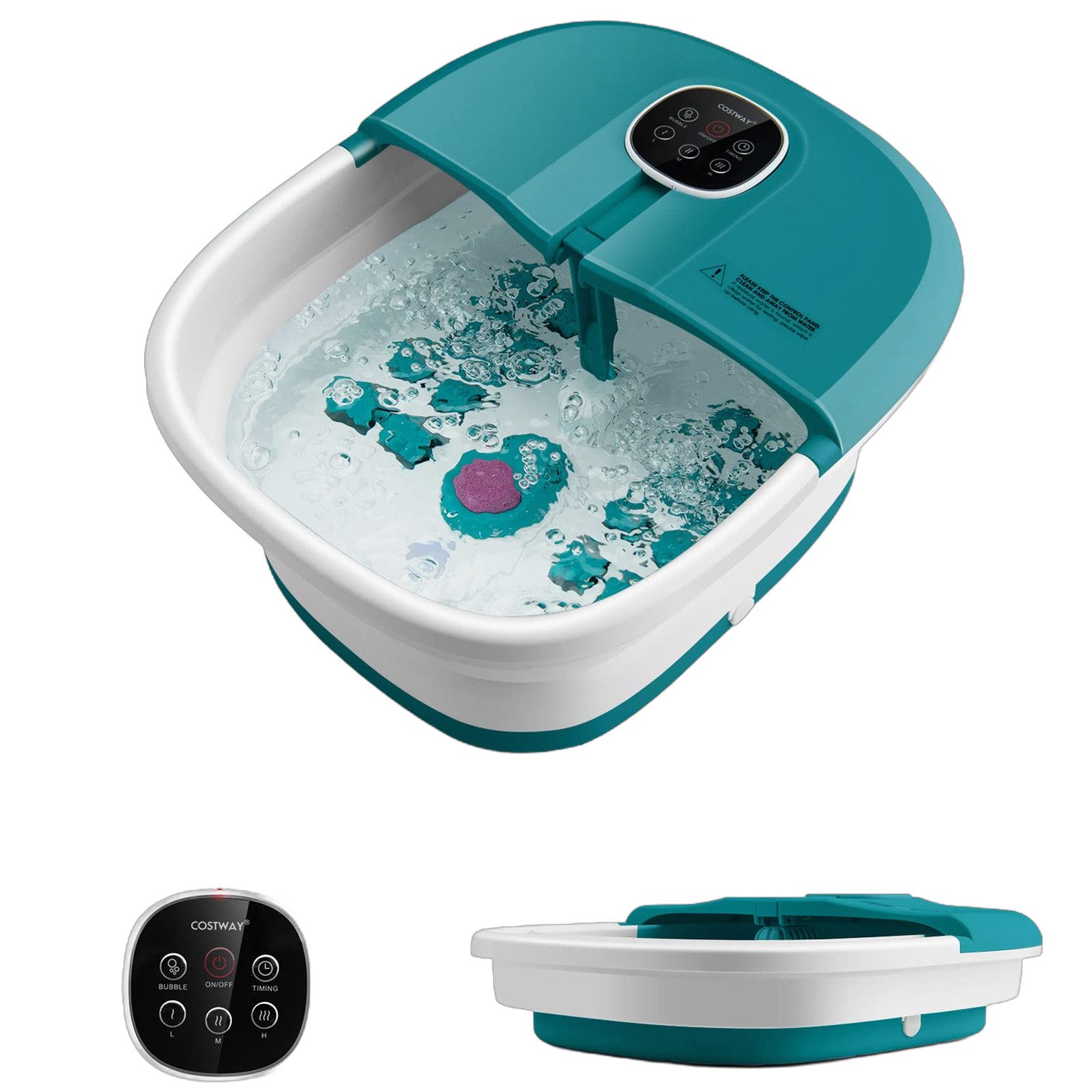 COSTWAY Fußbad mit 16 Масажrollen, Fußmassagegerät mit Fernbedienung