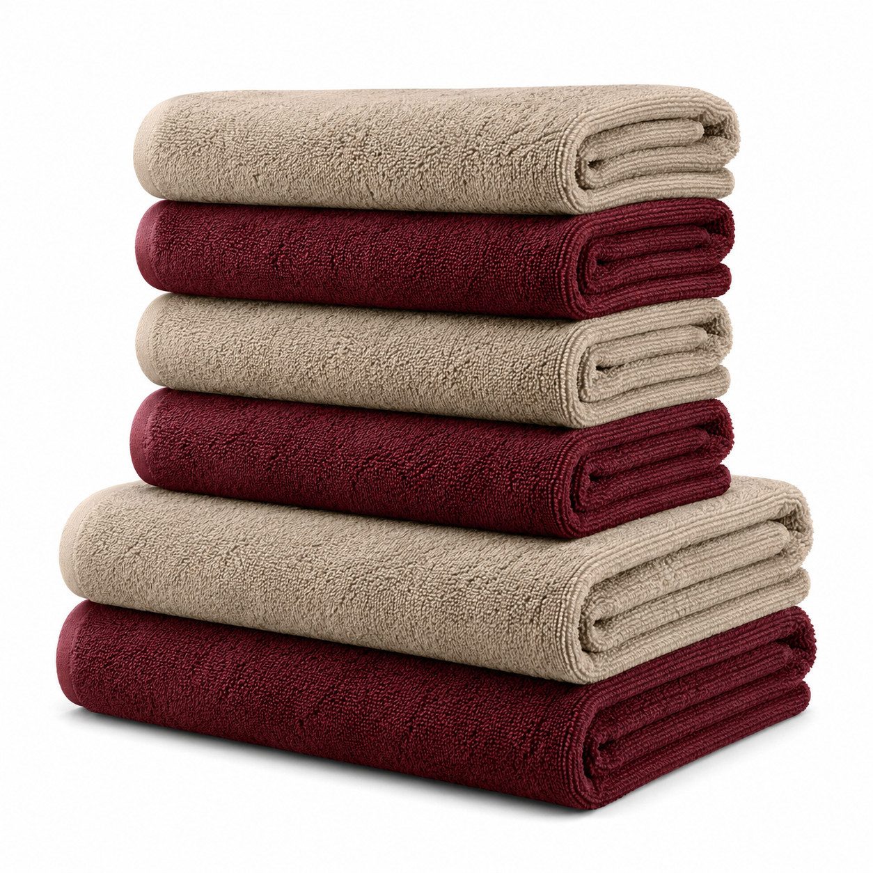 BRB HOME Handtuch Set, (Handtuch-Set, 6-St), 100% Baumwolle, Premium Handtuch Set