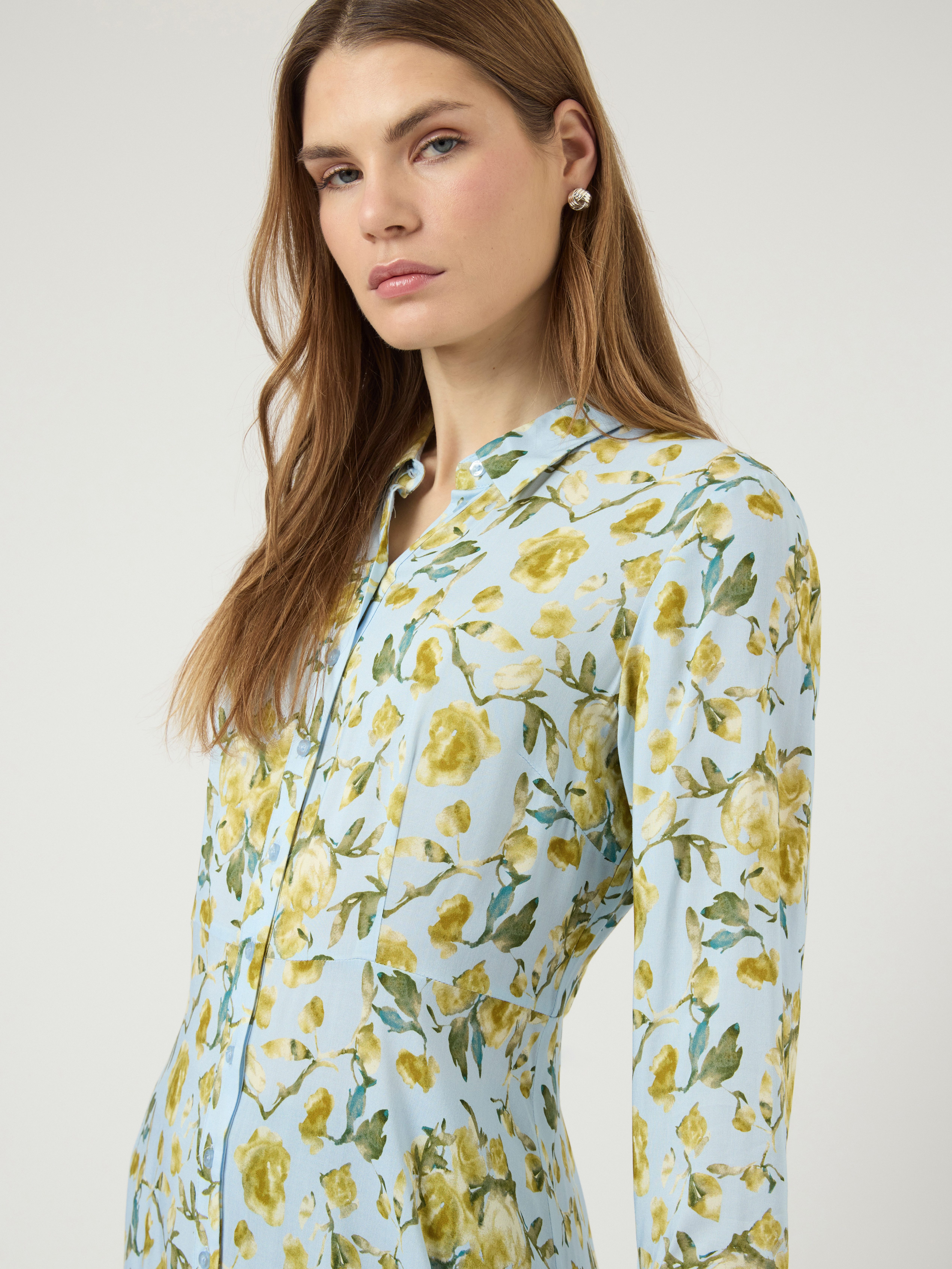 Y.A.S Hemdblusenkleid YASSAVANNA LONG SHIRT DRESS Viskose, loose fit