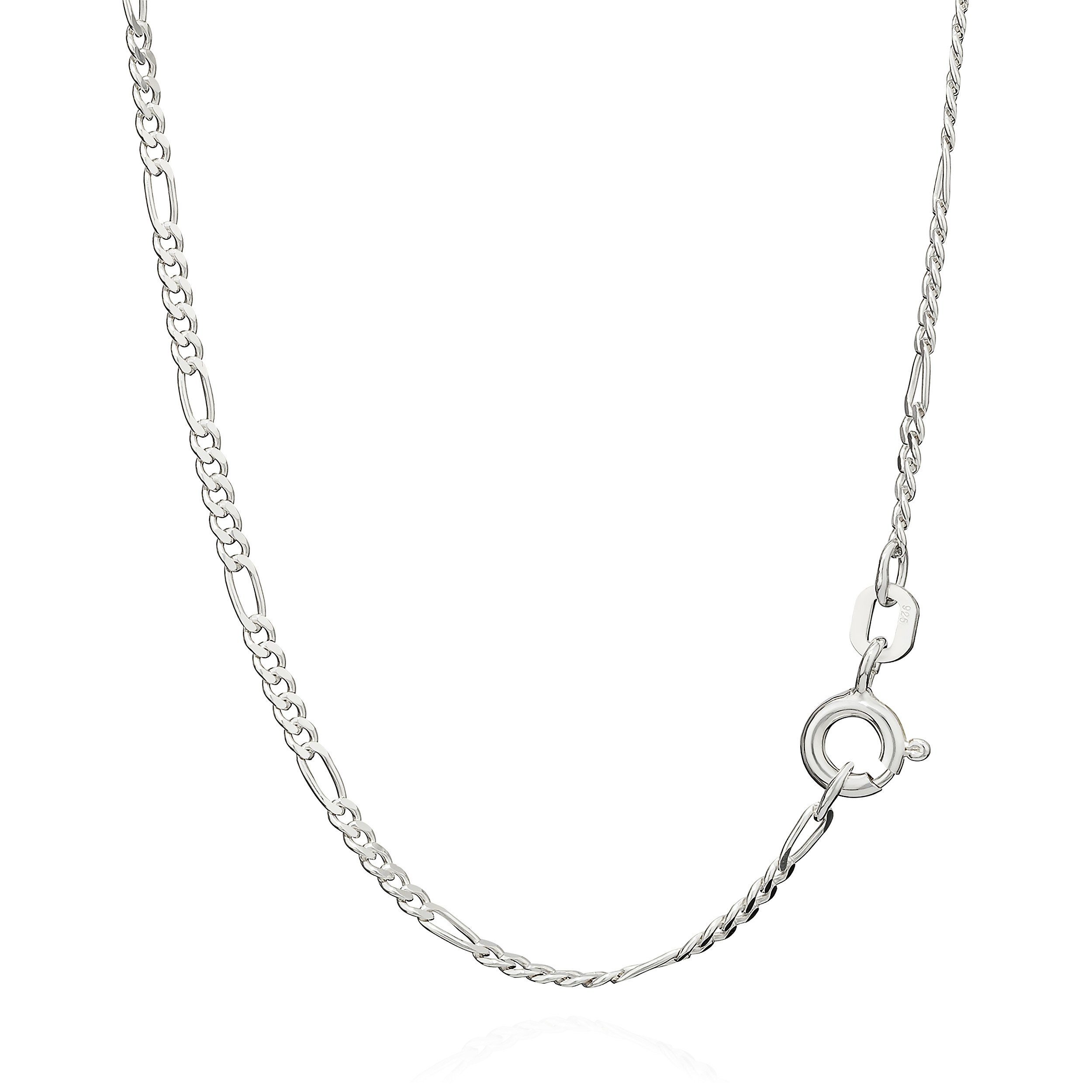 NKlaus Silberkette Figarokette Diamantiert Silber Kette 3622, 45cm La