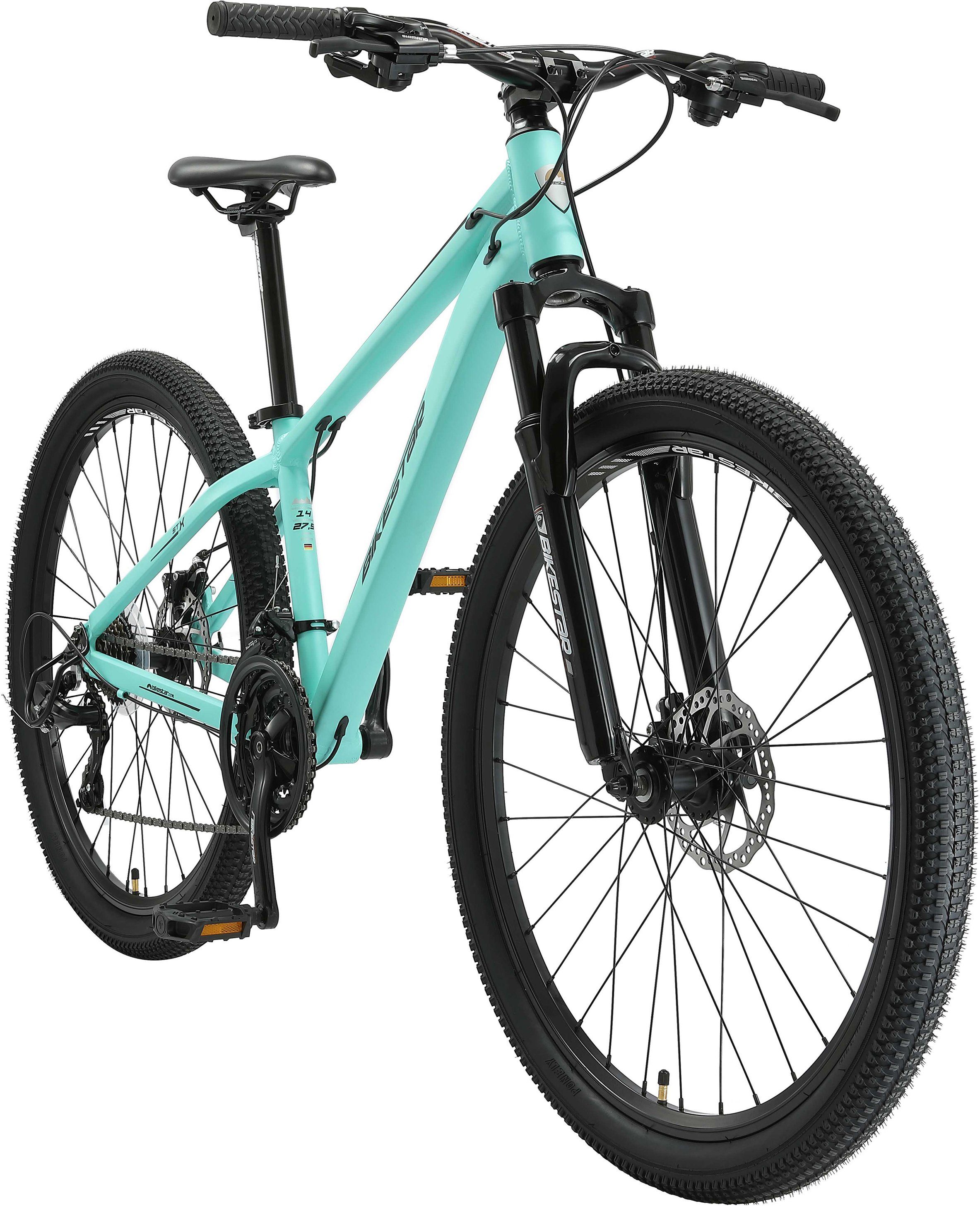 Bikestar Mountainbike, 21 Gang Shimano RD-TY300 Schaltwerk, Kettenschaltung, für Damen und Herren, Kettenschaltung