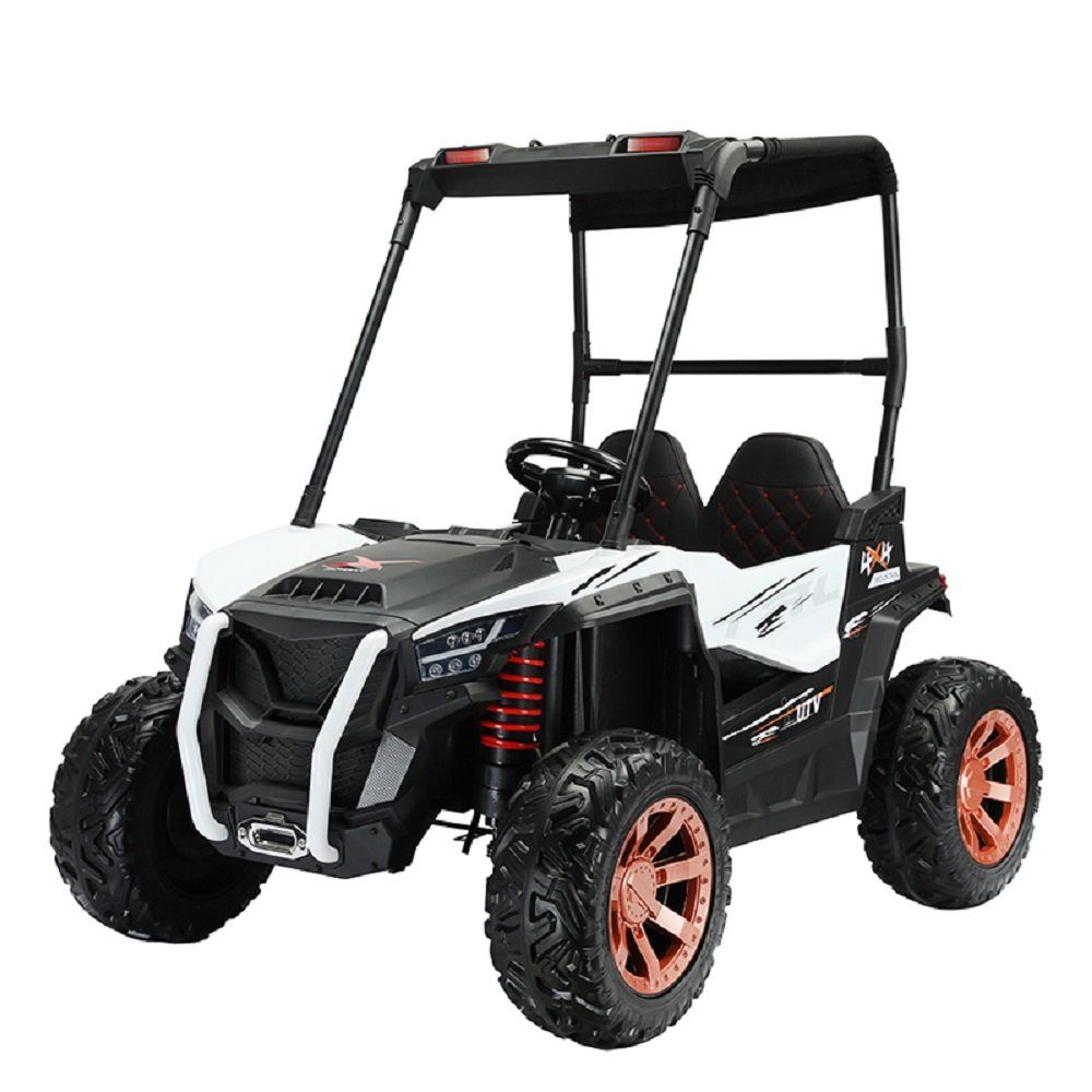 TOYAS Elektro-Kinderauto 2 Sitzer 12V Kinder Auto Gelände UTV LED Light App Control Buggy