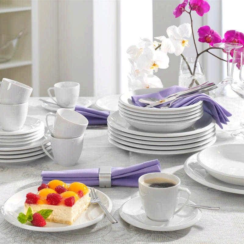 Friesland Porzellan Kombiservice Ecco Weiß, 6 Personen, Porzellan, 36 tlg.