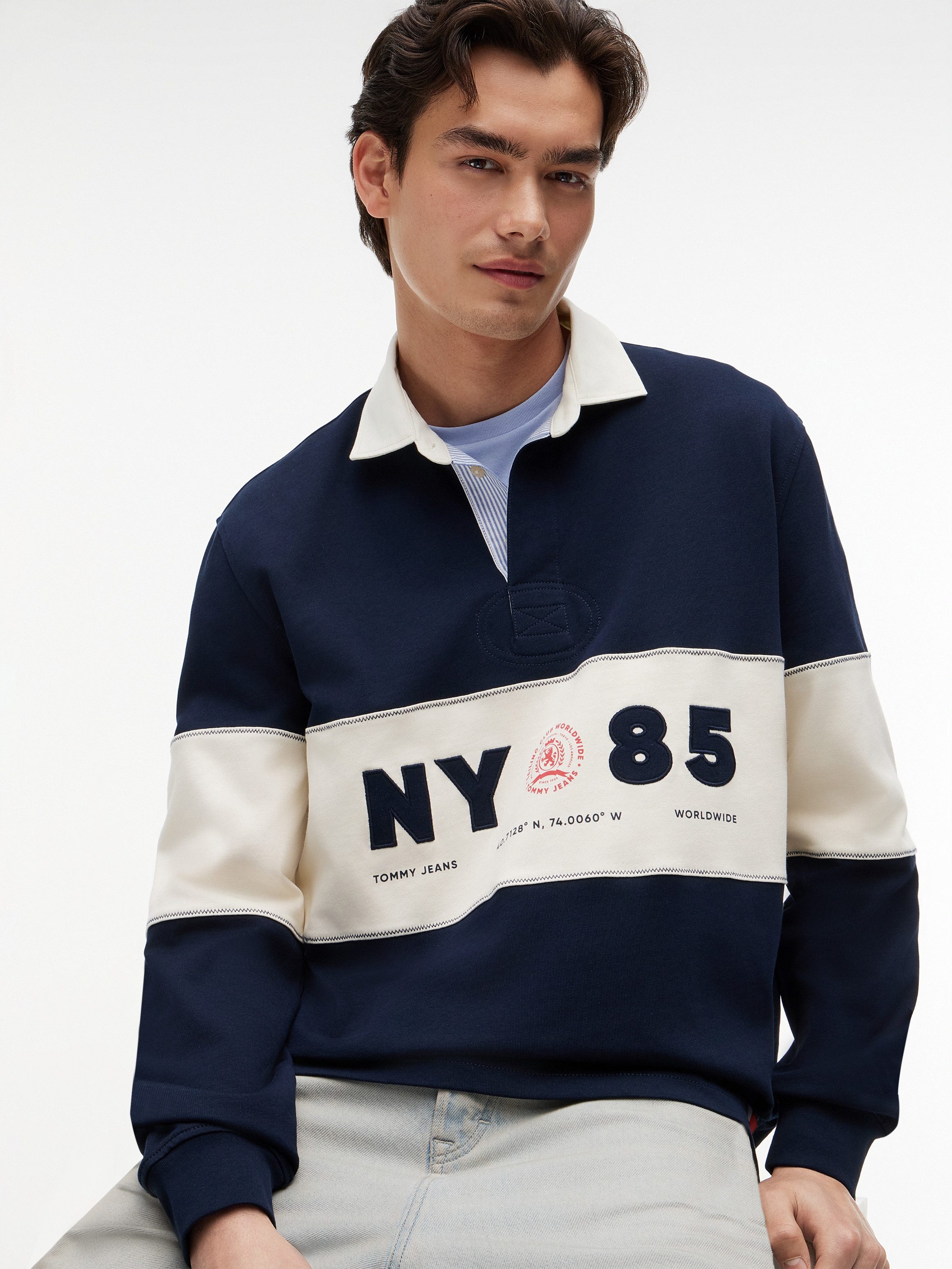Tommy Jeans Langarm-Poloshirt RELAX PANEL RUGBY Relaxed fit mit Polokragen – Bild 2 von 5