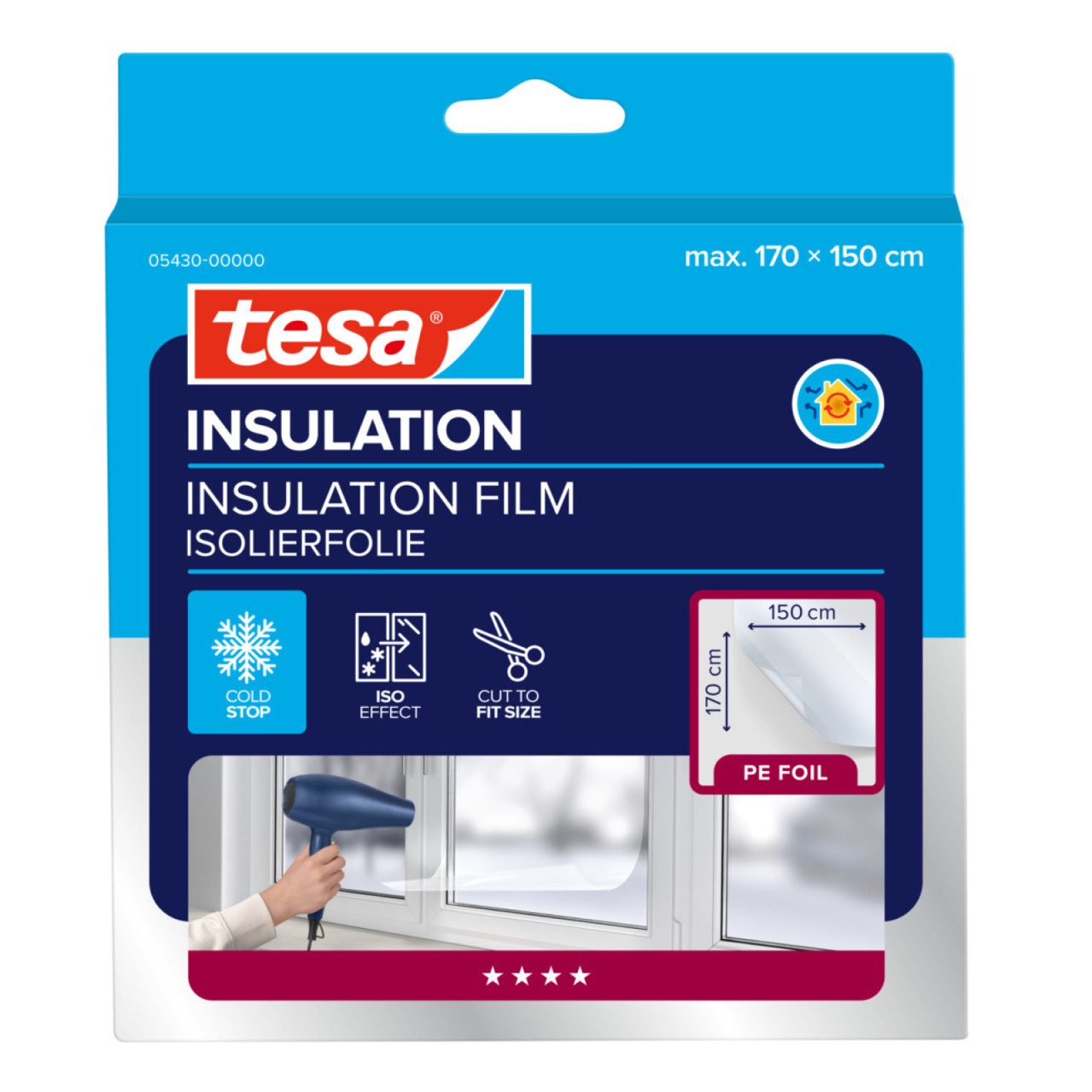 tesa Türbodendichtung tesa Moll Fenster-Isolierfolie Thermo Cover 1,7 x