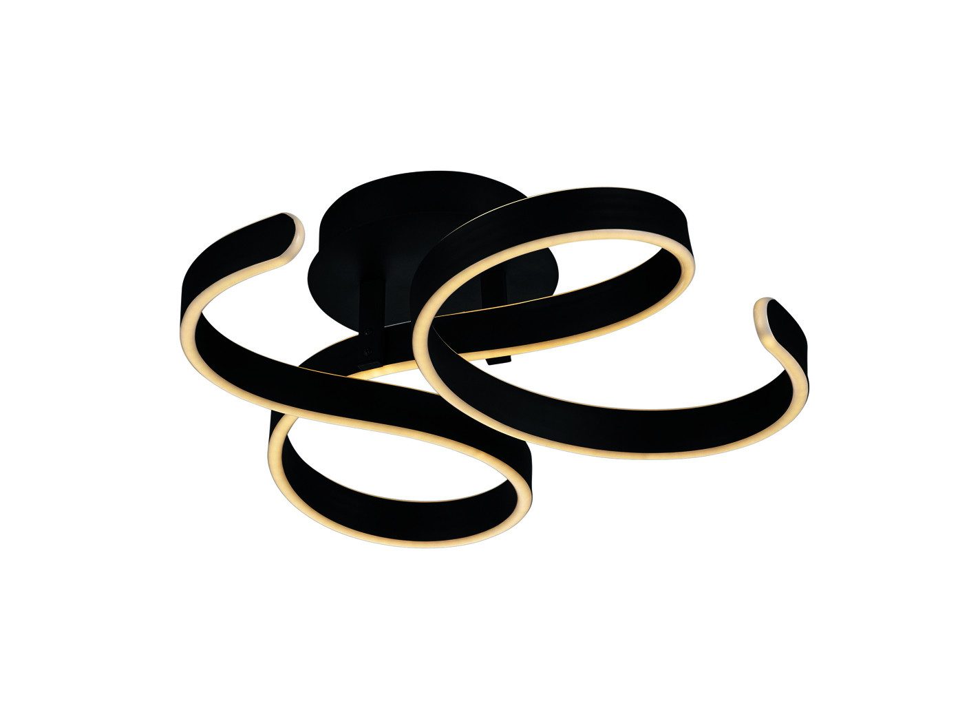 TRIO Leuchten LED Deckenleuchte, Dimmfunktion, LED fest integriert, stufenweise dimmbar über Schalter, Warmweiß, Große ausgefallene Wohnraum-Leuchte, geschwungen aus Metall, B:54cm