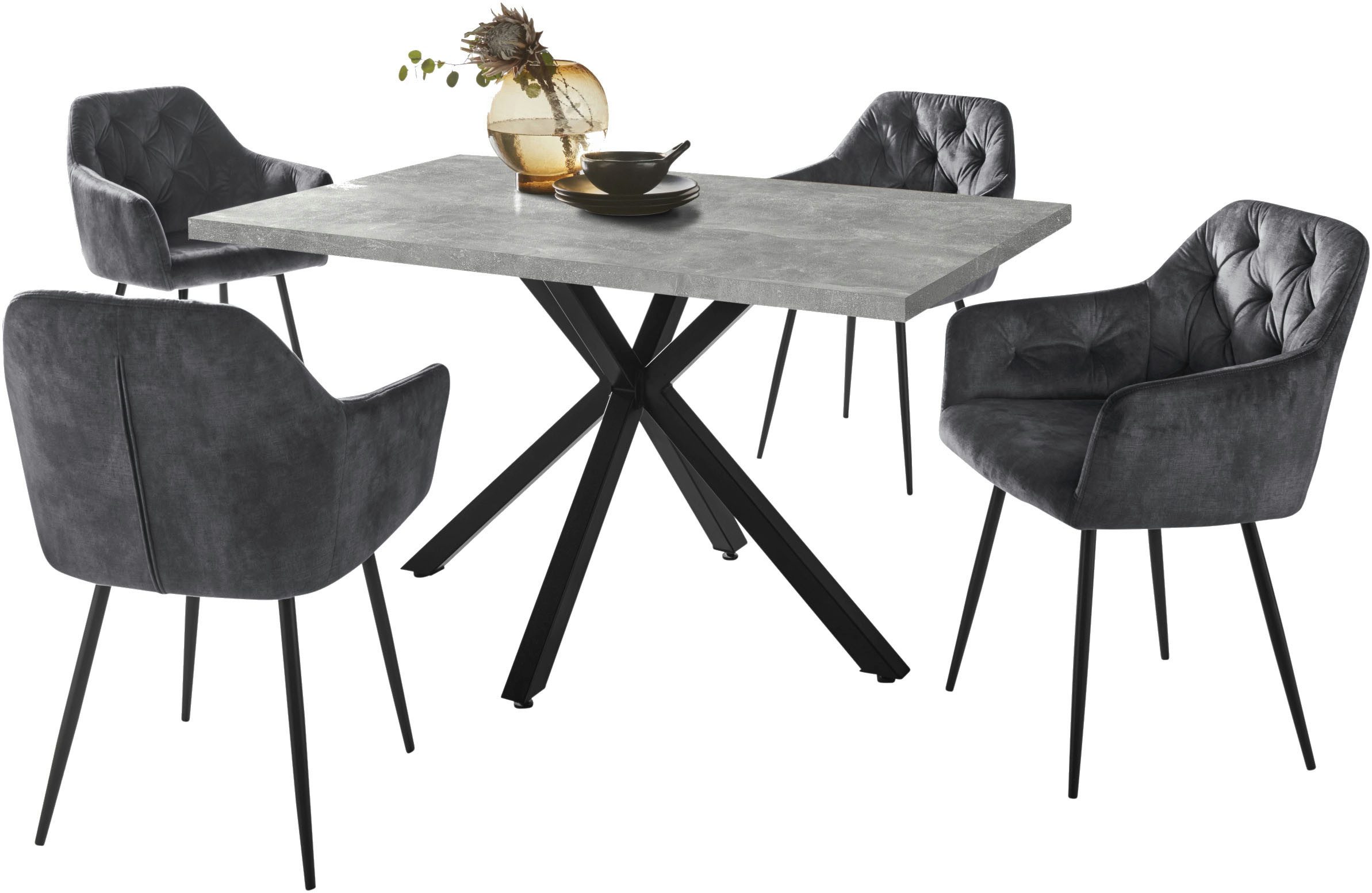HELA Essgruppe "CLEO Tischgruppe Bestseller", (Set, 5 tlg., 1 Tisch / 4 Stü günstig online kaufen