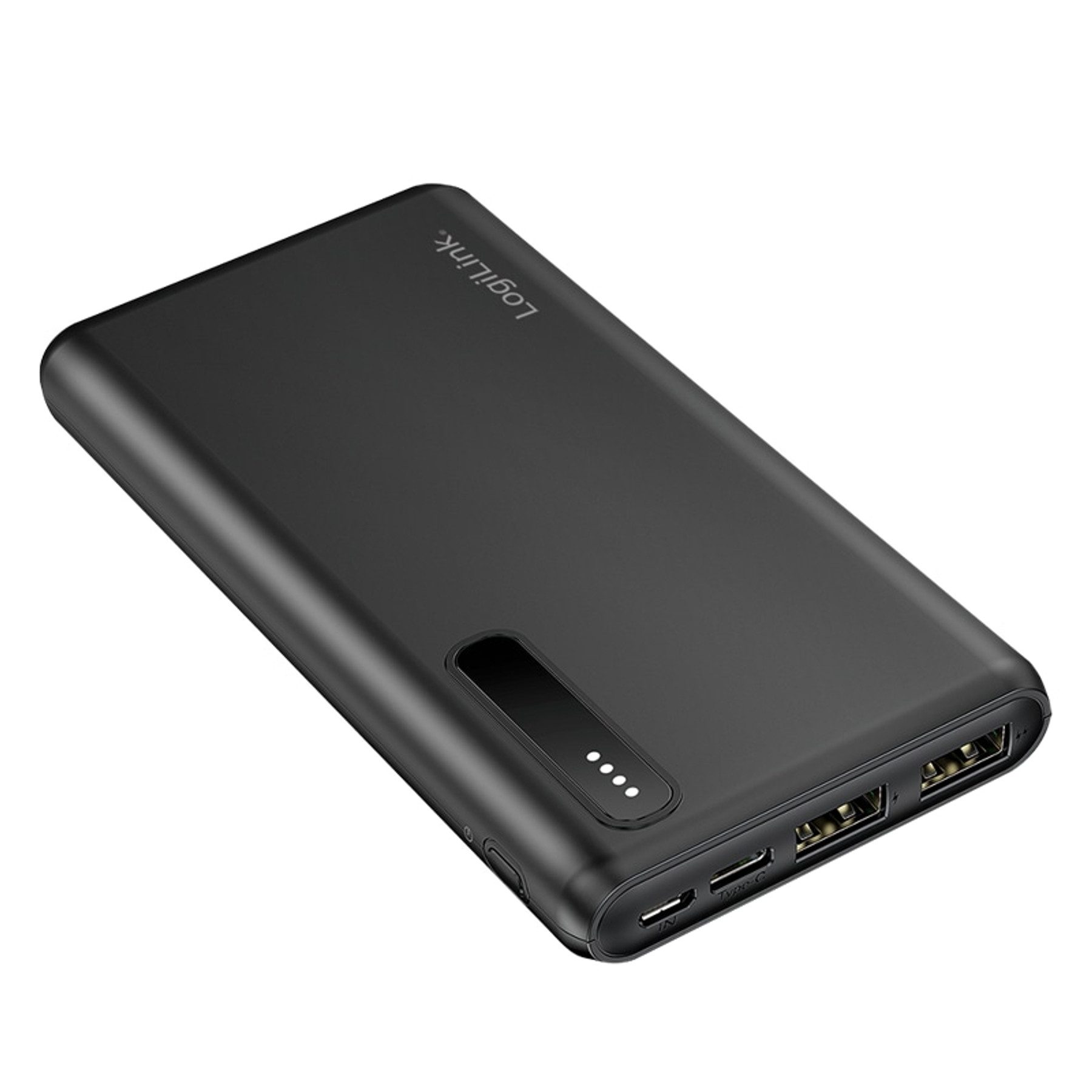 LogiLink LOGILINK Powerbank PA0311 schwarz, 8000 mAh, 2x USB-A, 2-in-1-Kabel Powerbank